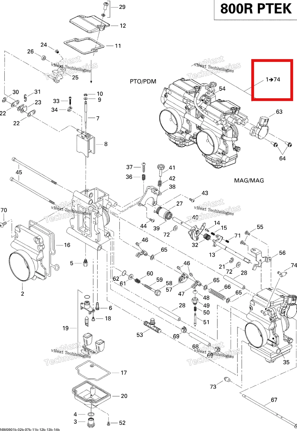 Деталь 403138793 на схеме узла 2009 Ski-Doo Summit Everest 800R Power T.E.K. Carburetor 800R