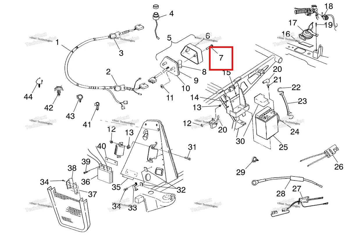 Деталь 4032029 (Винт Polaris Widetrak LX (2006) (4032029)) на схеме узла Electrical/Taillight