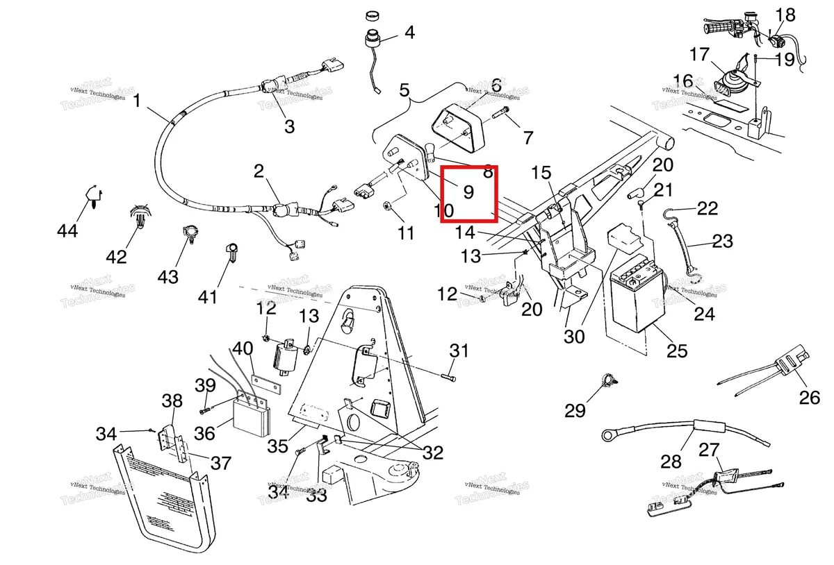 Деталь 4032045 (Прокладка Polaris Widetrak LX (2006) (4032045)) на схеме узла Electrical/Taillight