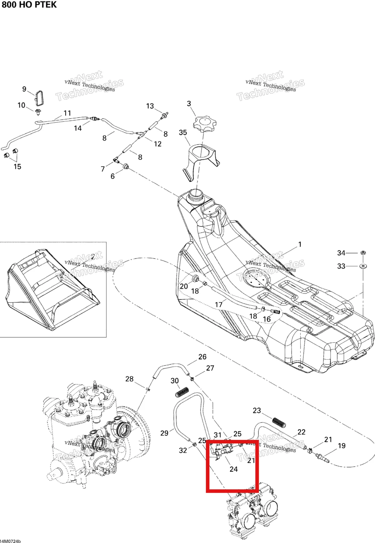 Деталь 403901811 (Топливный Насос) на схеме узла 2007 Ski-Doo MX Z XRS 800 HO PTEK Fuel System 800 Ho Ptek