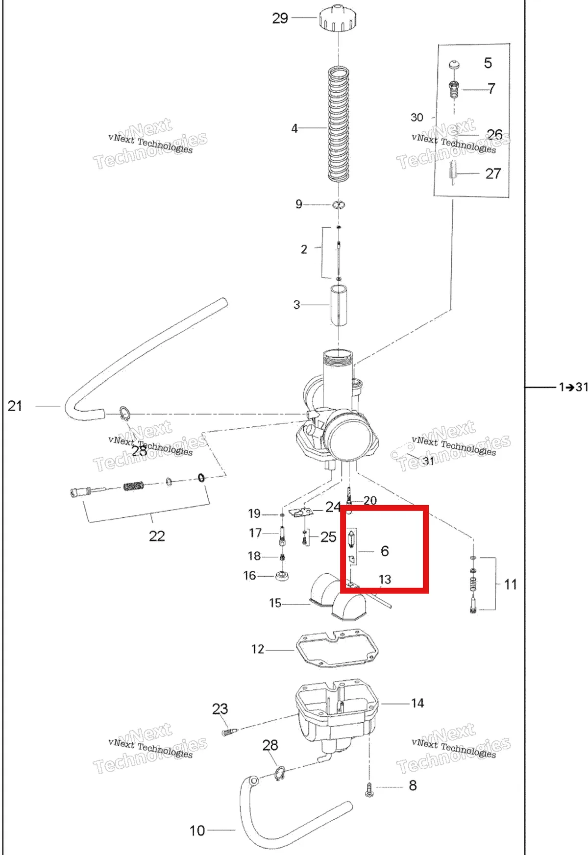 Деталь 404046103 на схеме узла 2006 Can-Am Rally 175 Carburetor
