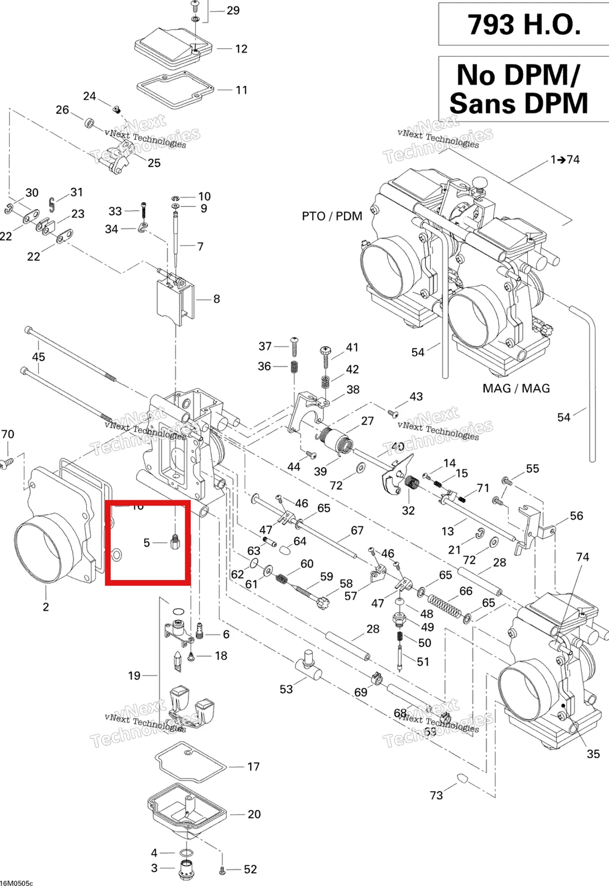 Деталь 404100900 (Деталь Main Jet 400) на схеме узла 2005 Ski-Doo MX Z 800 HO Adrenaline & X Carburetor No Dpm