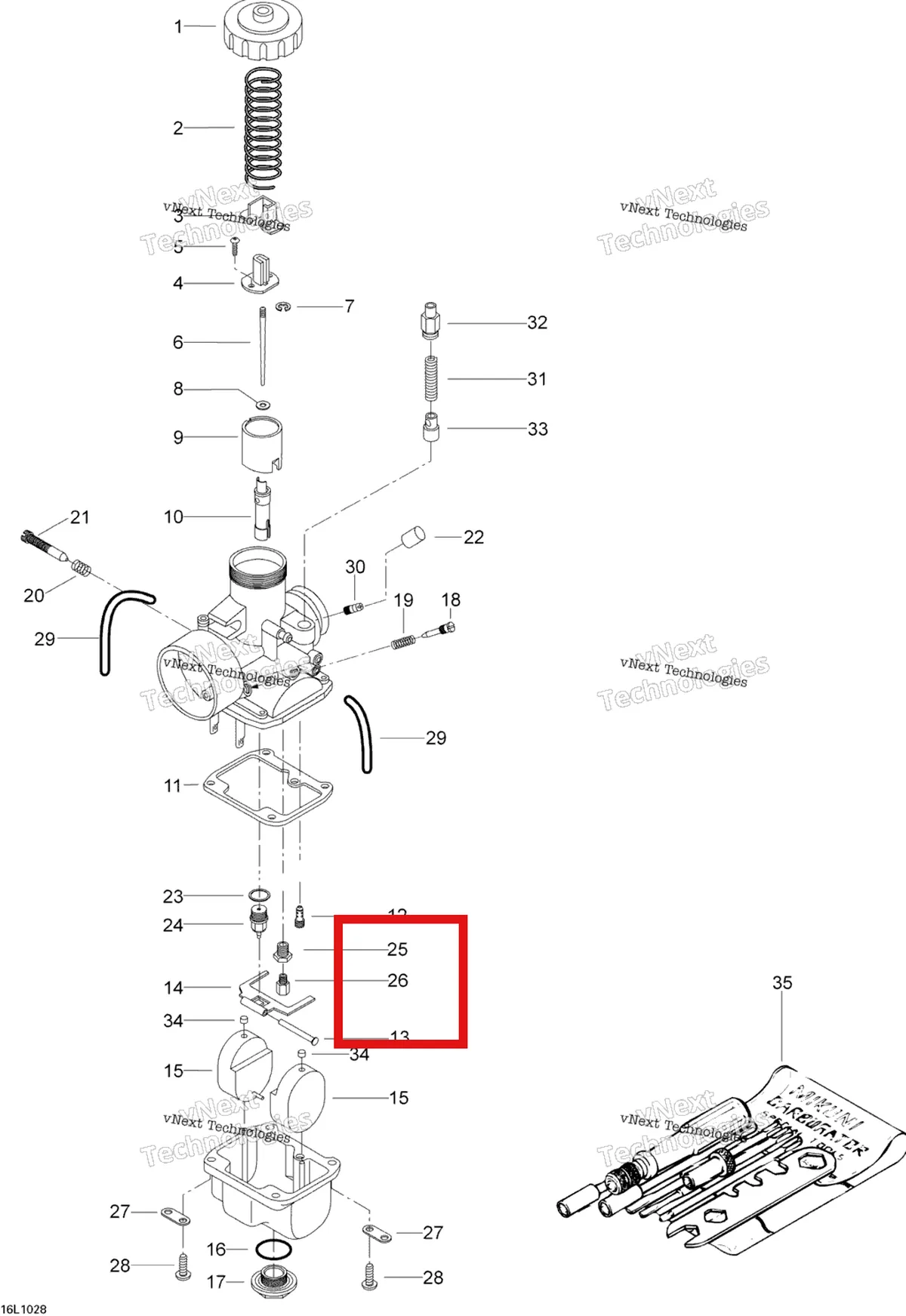 Деталь 404101400 (Деталь Main Jet 330. St 600) на схеме узла 2010 Ski-Doo Skandic WT 600 Carburetor