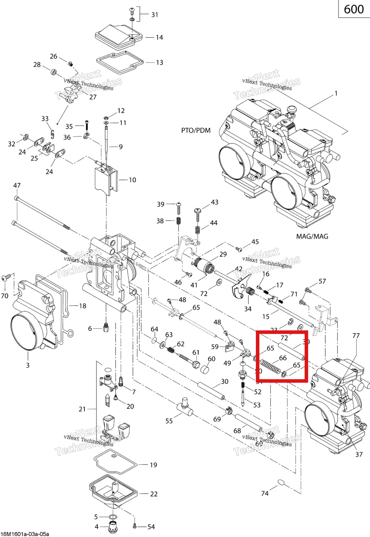Деталь 404103500 (Пружина) на схеме узла 2019 Ski-Doo SUMMIT 600 CARB Carburetor - 600 Carb