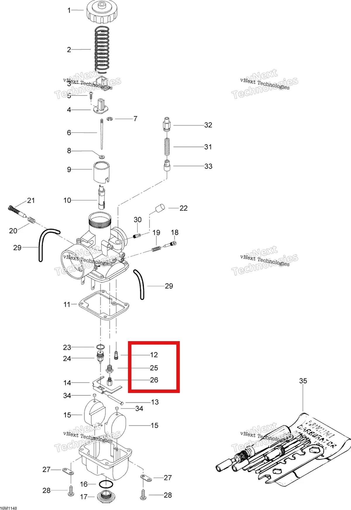 Деталь 404105500 (Деталь Screw Guise) на схеме узла 2011 Ski-Doo Skandic WT 550F YetiII Carburetor