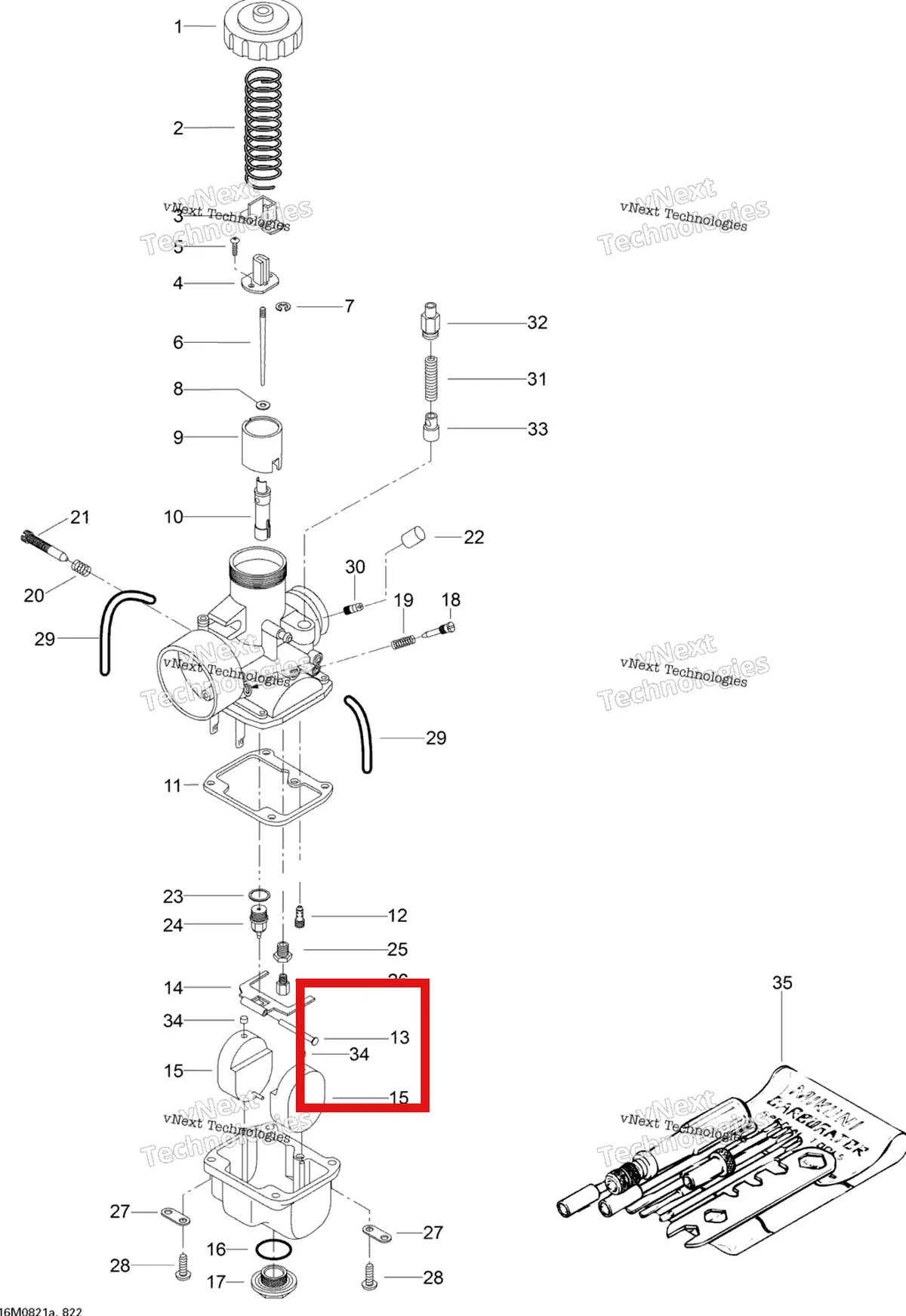 Деталь 404107000 (Деталь Needle Jet. Enduro 400 R.c.) на схеме узла 2008 Ski-Doo Skandic SWT 550F Carburetor Swt 550F