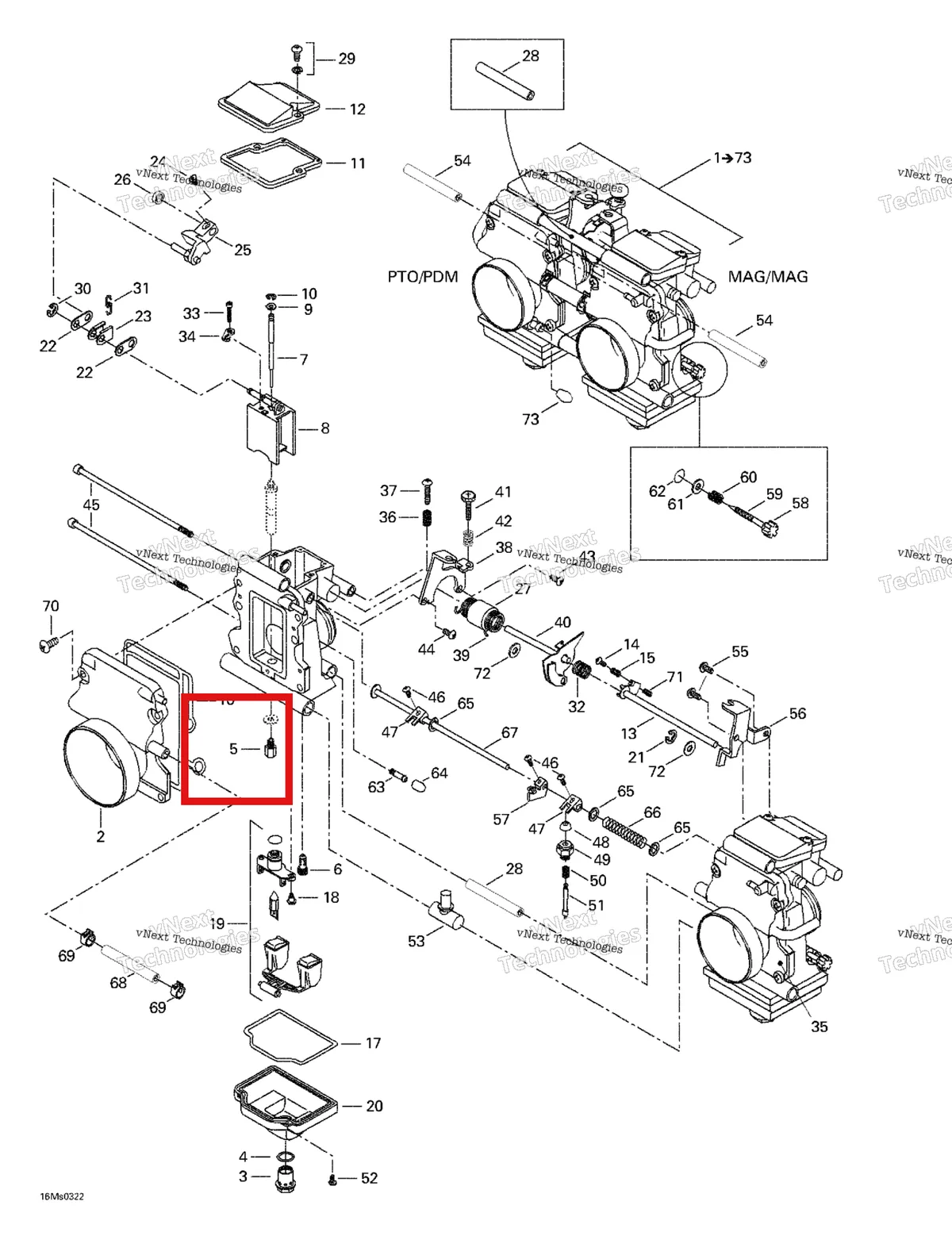 Деталь 404108000 (Деталь Main Jet 430) на схеме узла 2003 Ski-Doo Summit X 800 HO Carburetors
