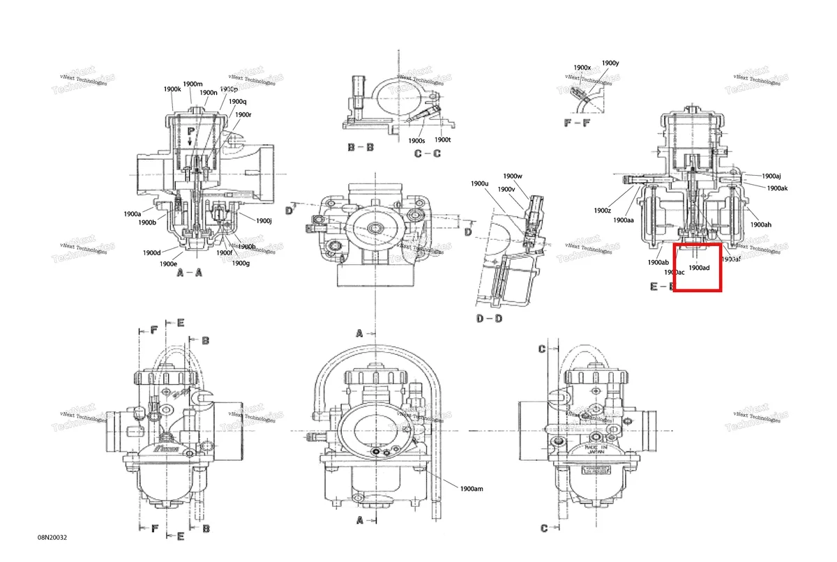 Деталь 404112300 (Деталь Main Jet, Mj 200. Pto Side) на схеме узла 2020 Ski-Doo SKANDIC WT 550F Engine - System - Carburator