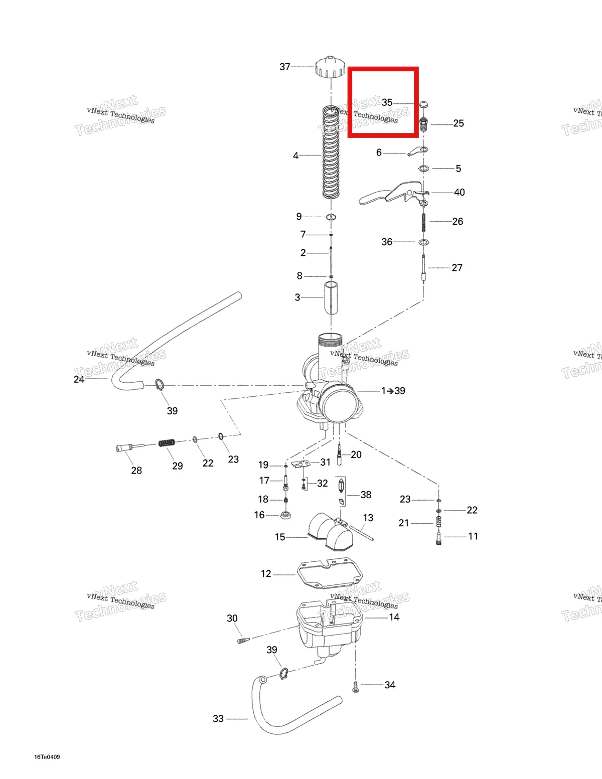 Деталь 404120100 на схеме узла 2004 Can-Am Rally 175 Carburetor