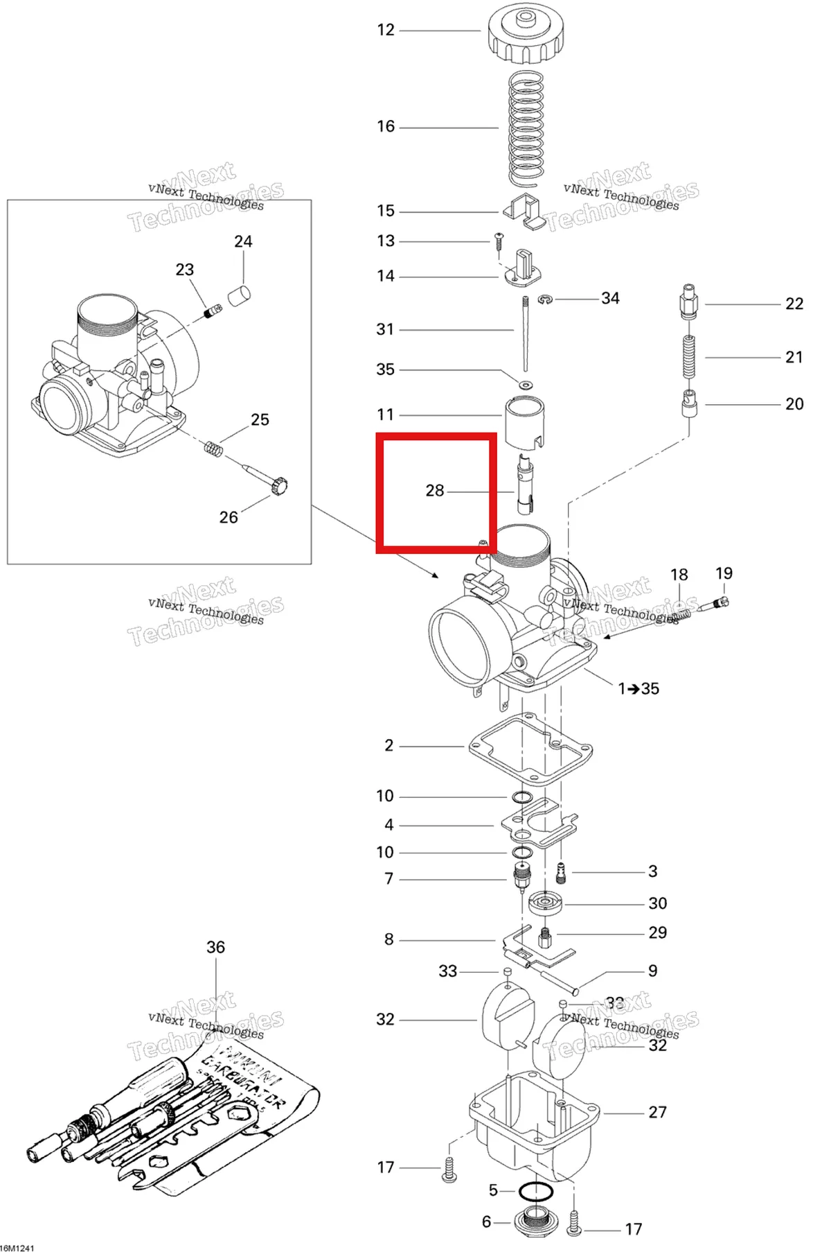 Схема применяемости: Игольчатый жиклёр NJ P 8 159 Ski-Doo Skandic SUV (2009) (404120800)