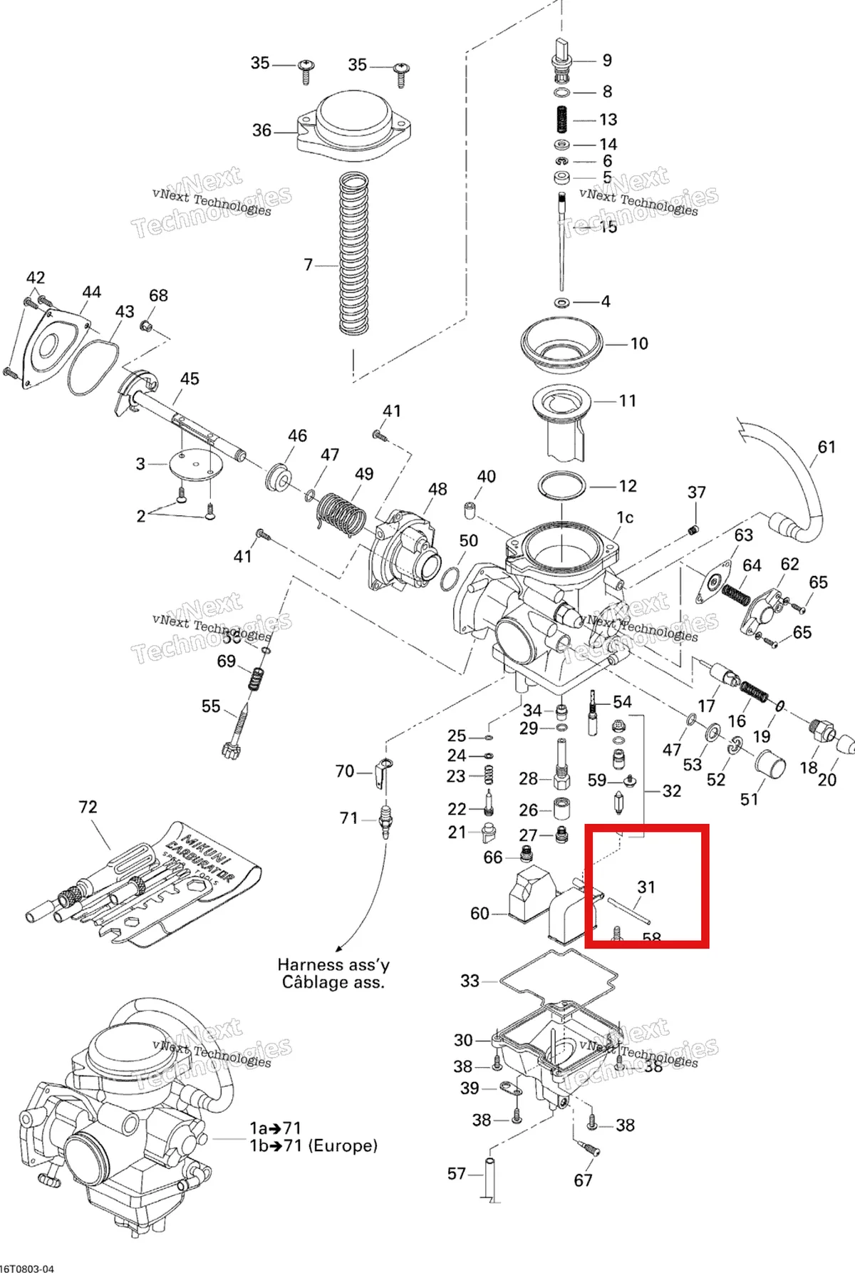 Деталь 404123400 на схеме узла 2008 Can-Am Outlander MAX 400 STD Carburetor
