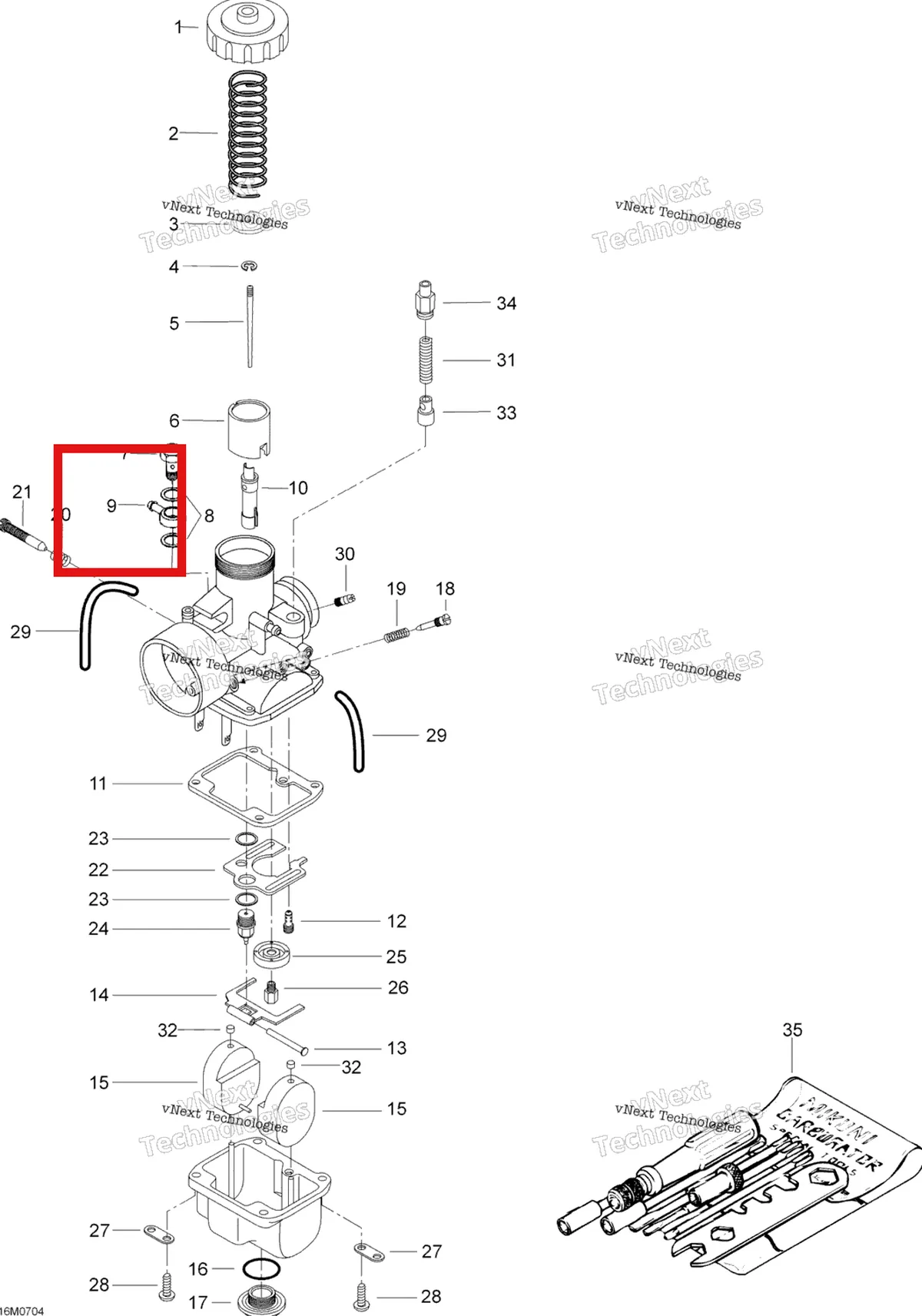 Деталь 404130000 (Деталь Banjo-fitting) на схеме узла 2007 Ski-Doo Skandic LT 440F Carburetor