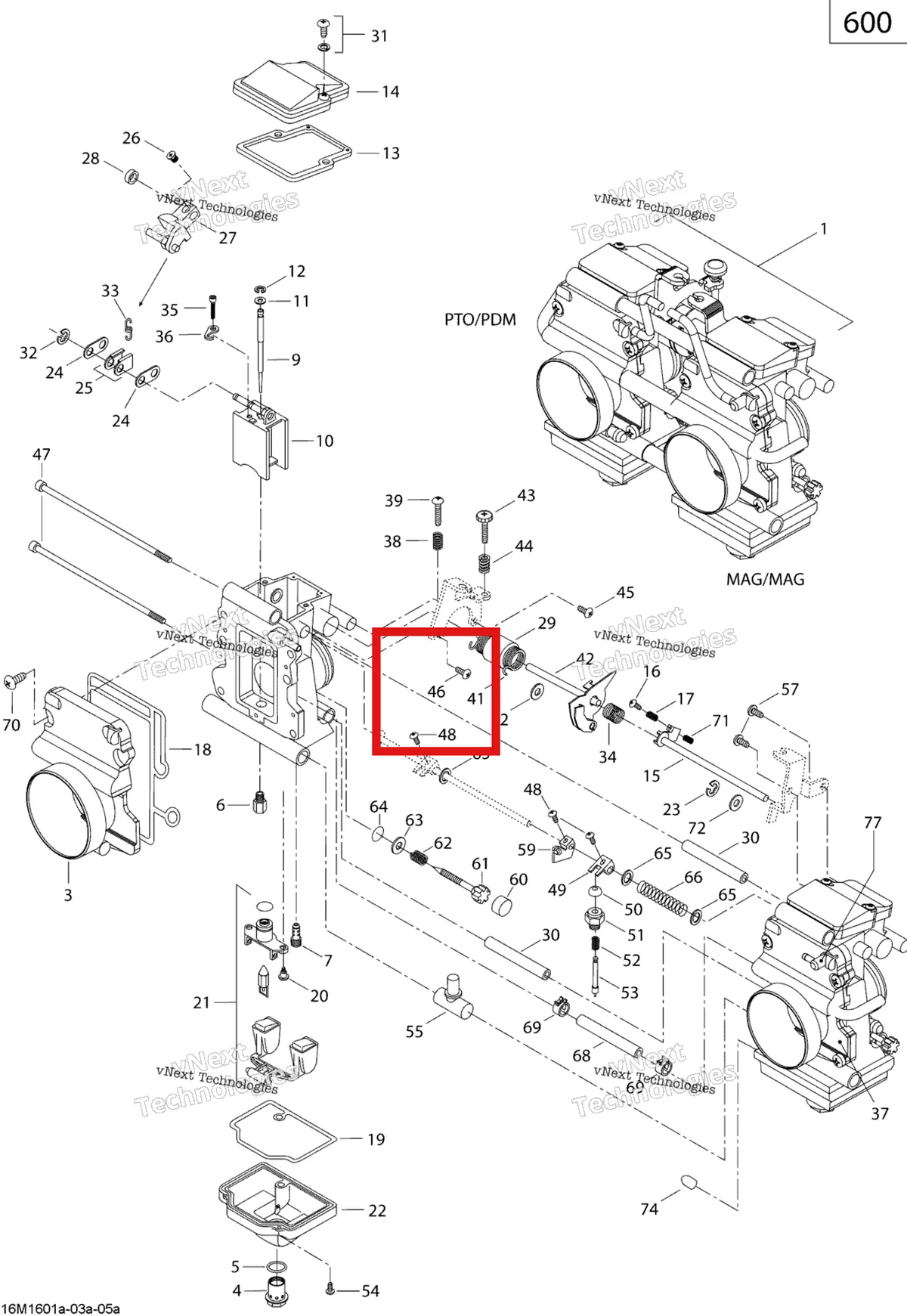 Деталь 404136100 (Винт) на схеме узла 2019 Ski-Doo SUMMIT 600 CARB Carburetor - 600 Carb