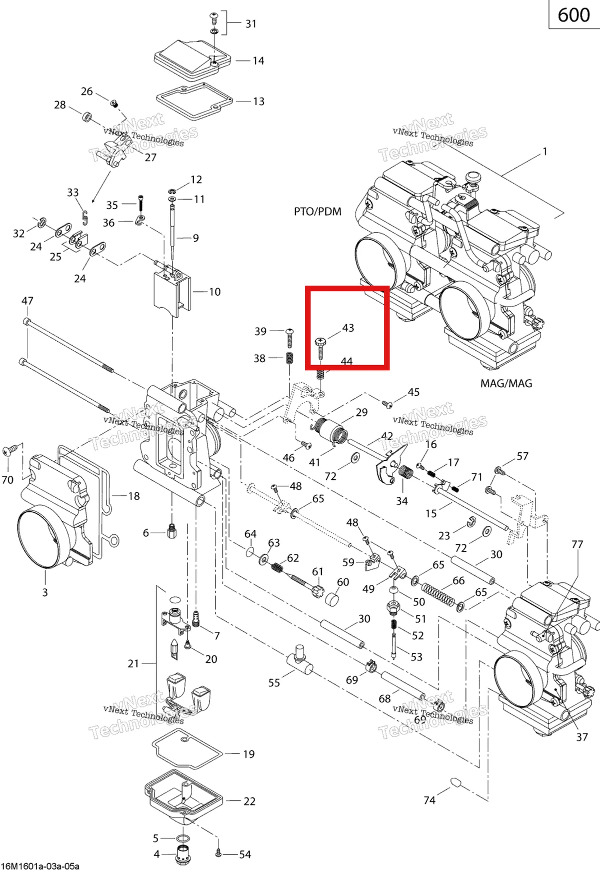 Деталь 404137500 (Регулировочный Винт) на схеме узла 2019 Ski-Doo SUMMIT 600 CARB Carburetor - 600 Carb