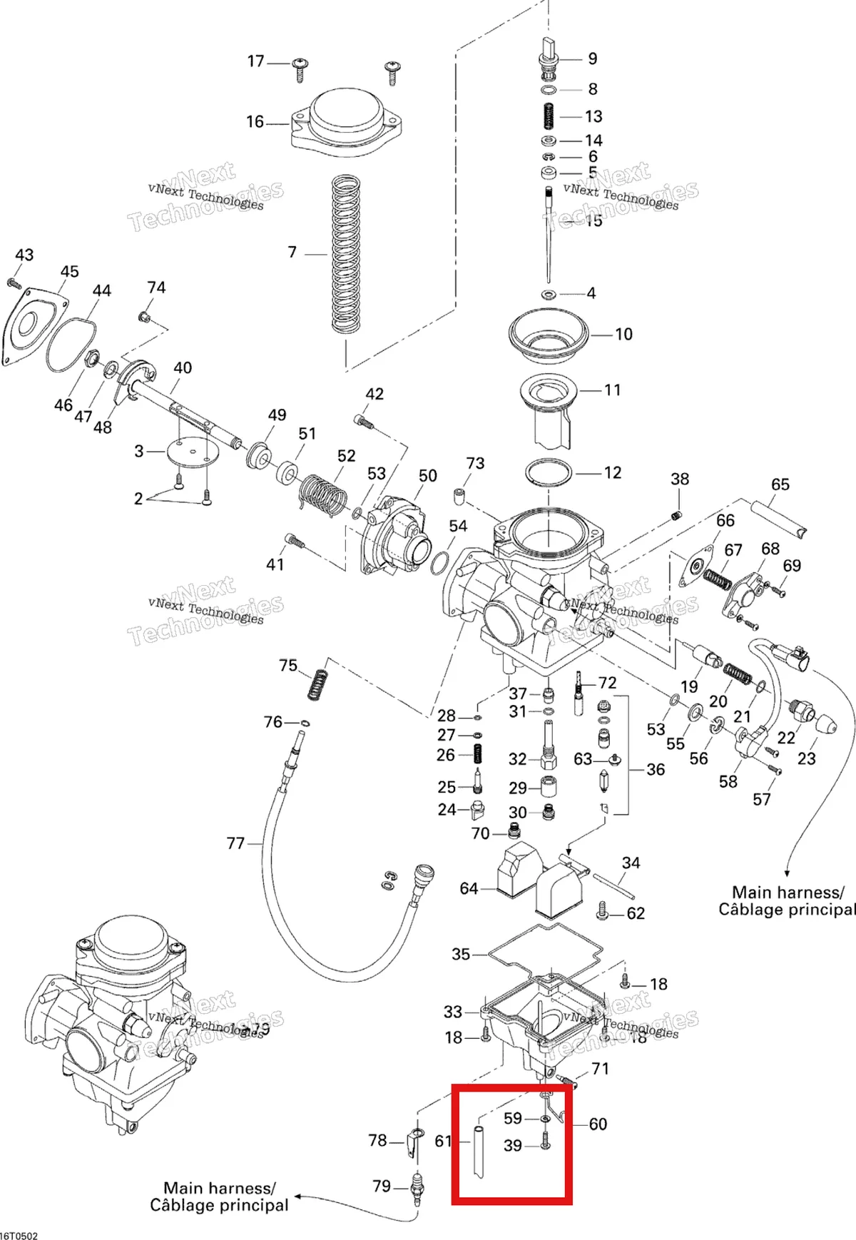 Деталь 404138700 (Винт) на схеме узла 2005 Can-Am Traxter 5 Speed Carburetor
