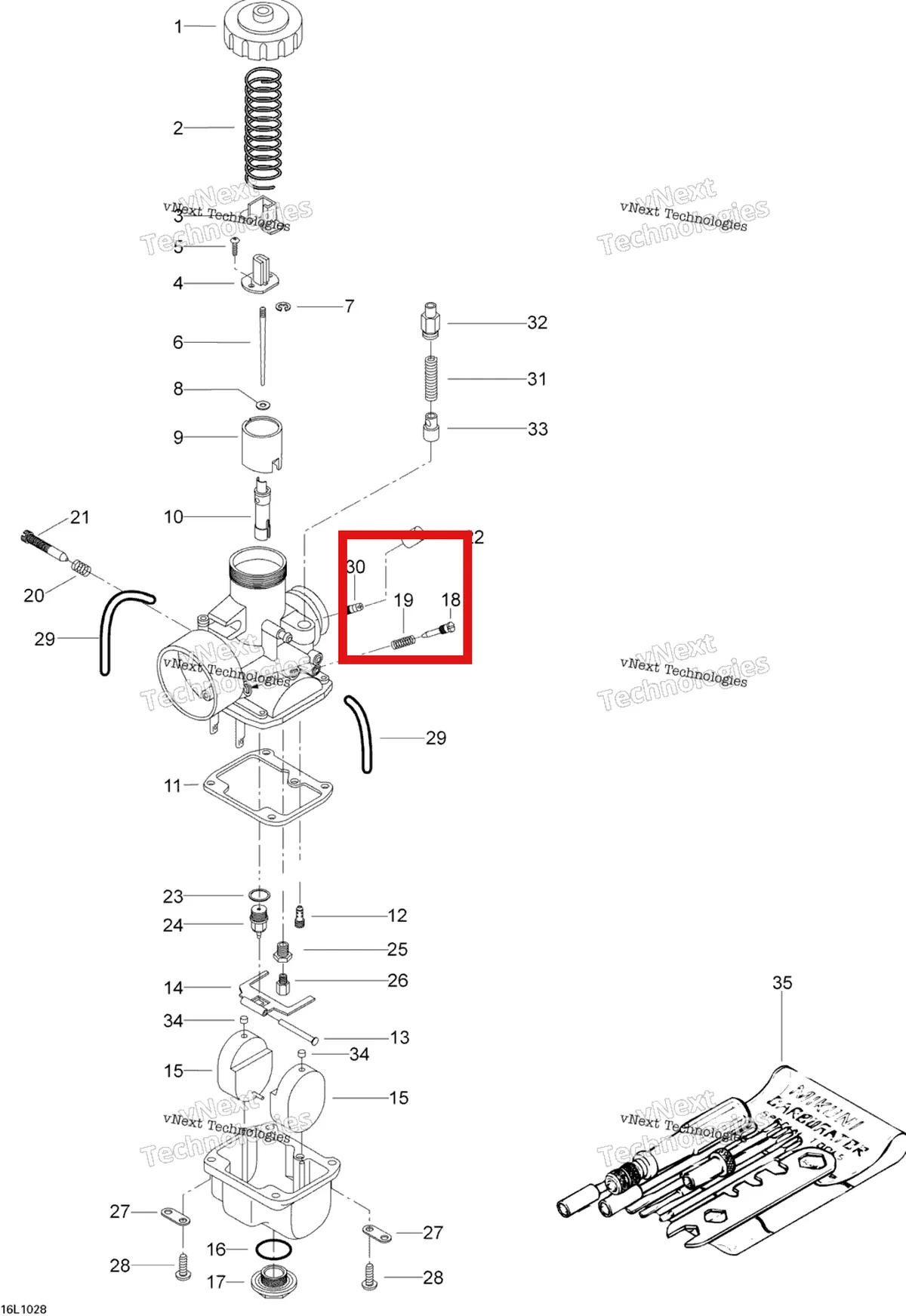 Деталь 404139800 (Пружина) на схеме узла 2010 Ski-Doo Skandic WT 600 Carburetor