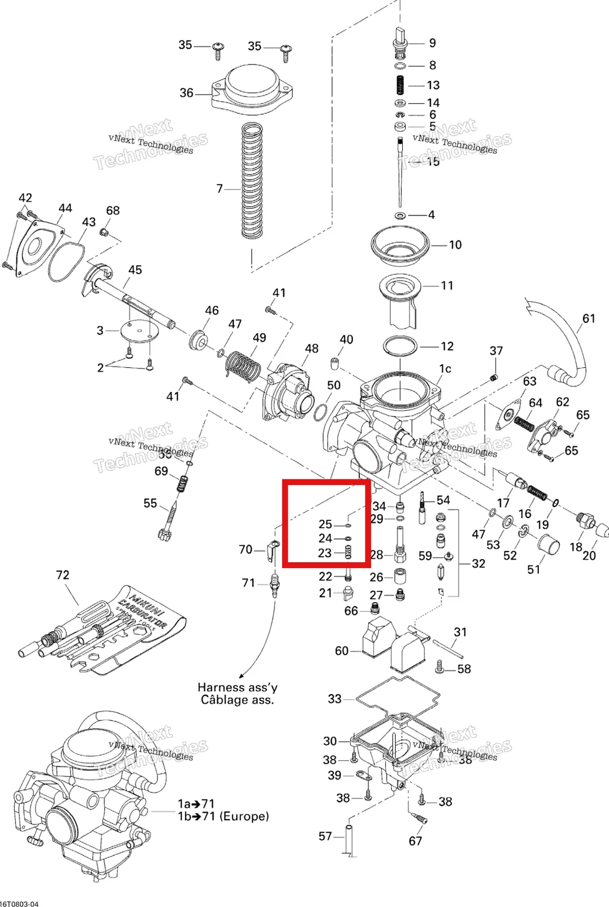 Деталь 404139900 на схеме узла 2008 Can-Am Outlander MAX 400 STD Carburetor