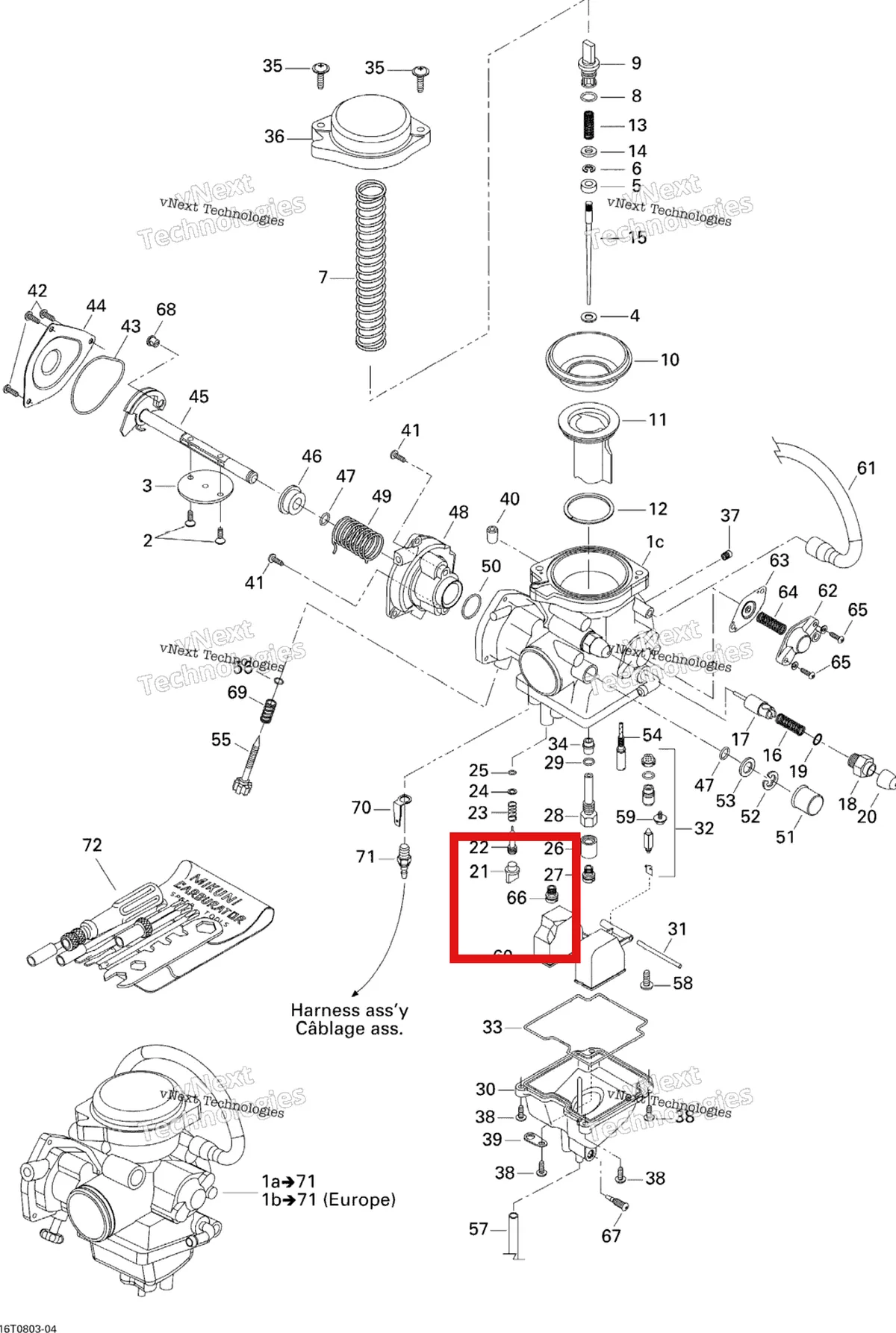 Деталь 404145800 на схеме узла 2008 Can-Am Outlander MAX 400 STD Carburetor