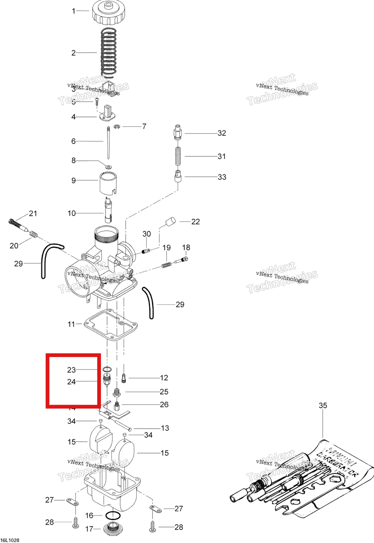 Деталь 404147400 (Деталь Needle Valve 1.5v. St 600) на схеме узла 2010 Ski-Doo Skandic WT 600 Carburetor