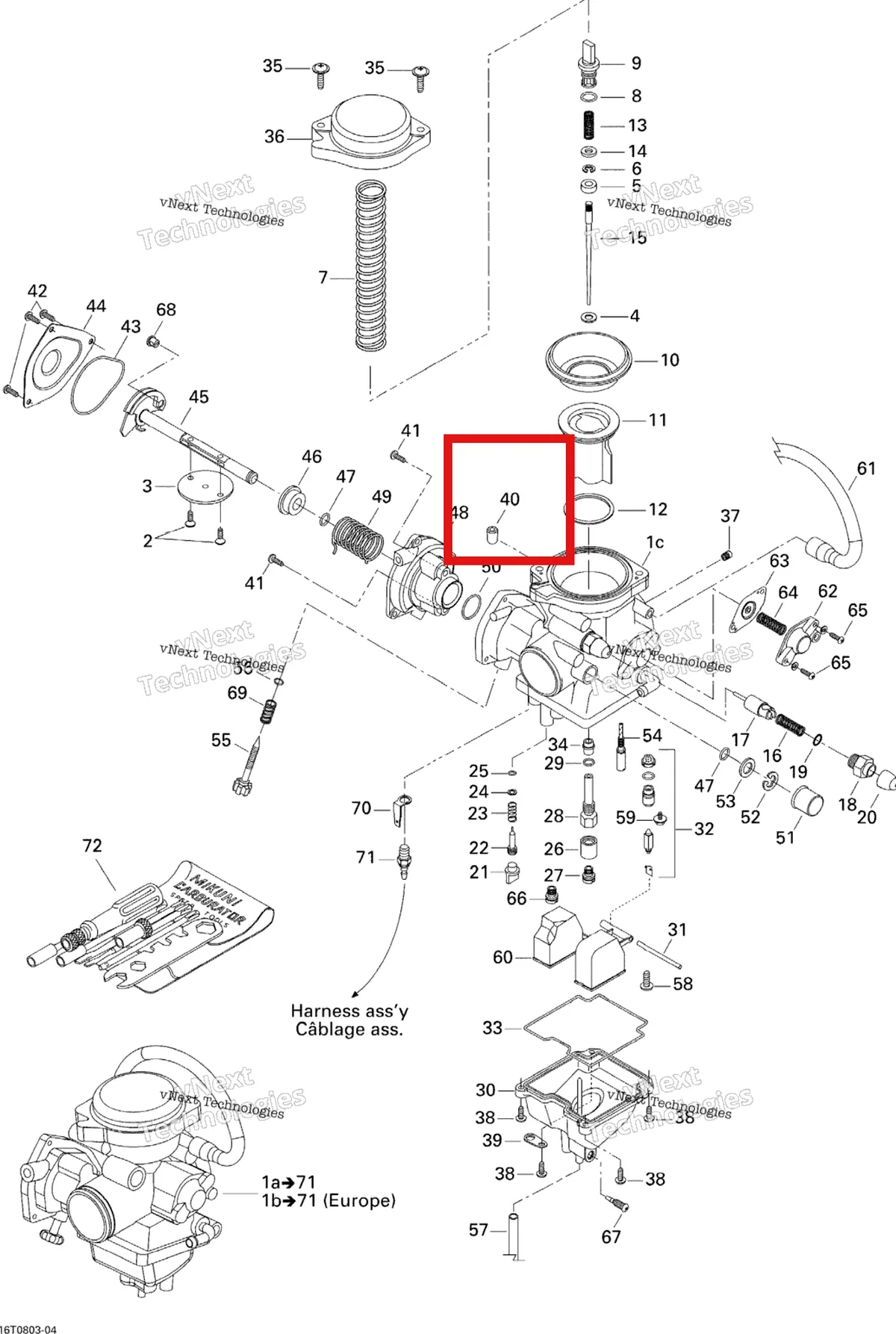 Деталь 404154900 (Крышка) на схеме узла 2008 Can-Am Outlander MAX 400 STD Carburetor