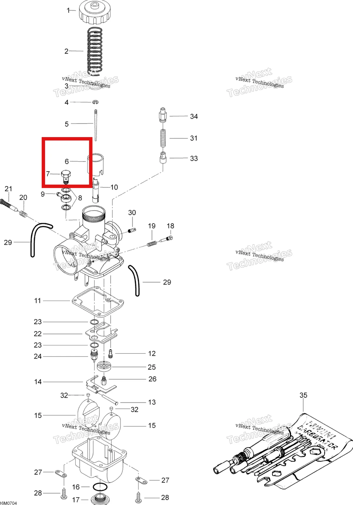 Деталь 404158400 (Деталь Throttle Valve Ca 3.0) на схеме узла 2007 Ski-Doo Skandic LT 440F Carburetor