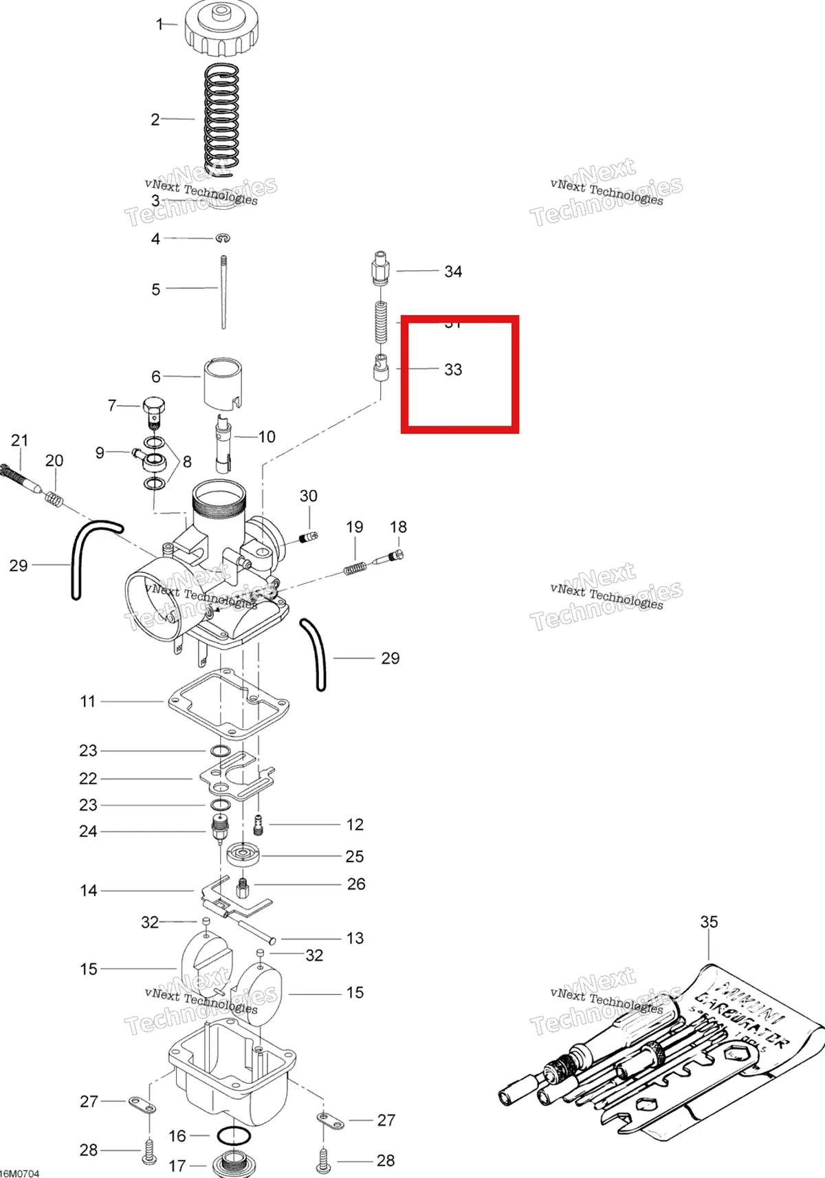 Деталь 404161000 (Деталь Plunger Assy) на схеме узла 2007 Ski-Doo Skandic LT 440F Carburetor