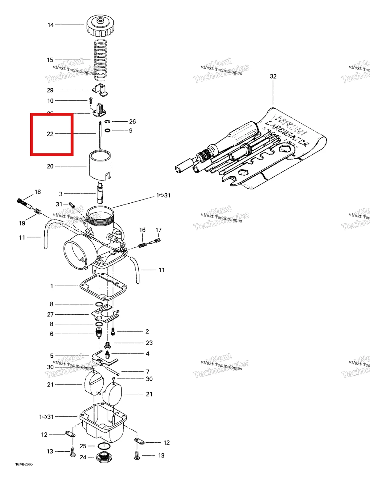 Деталь 404161820 (Деталь Jet Needle 6dgy9-2) на схеме узла 2000 Ski-Doo Formula 500 LC Carburetors