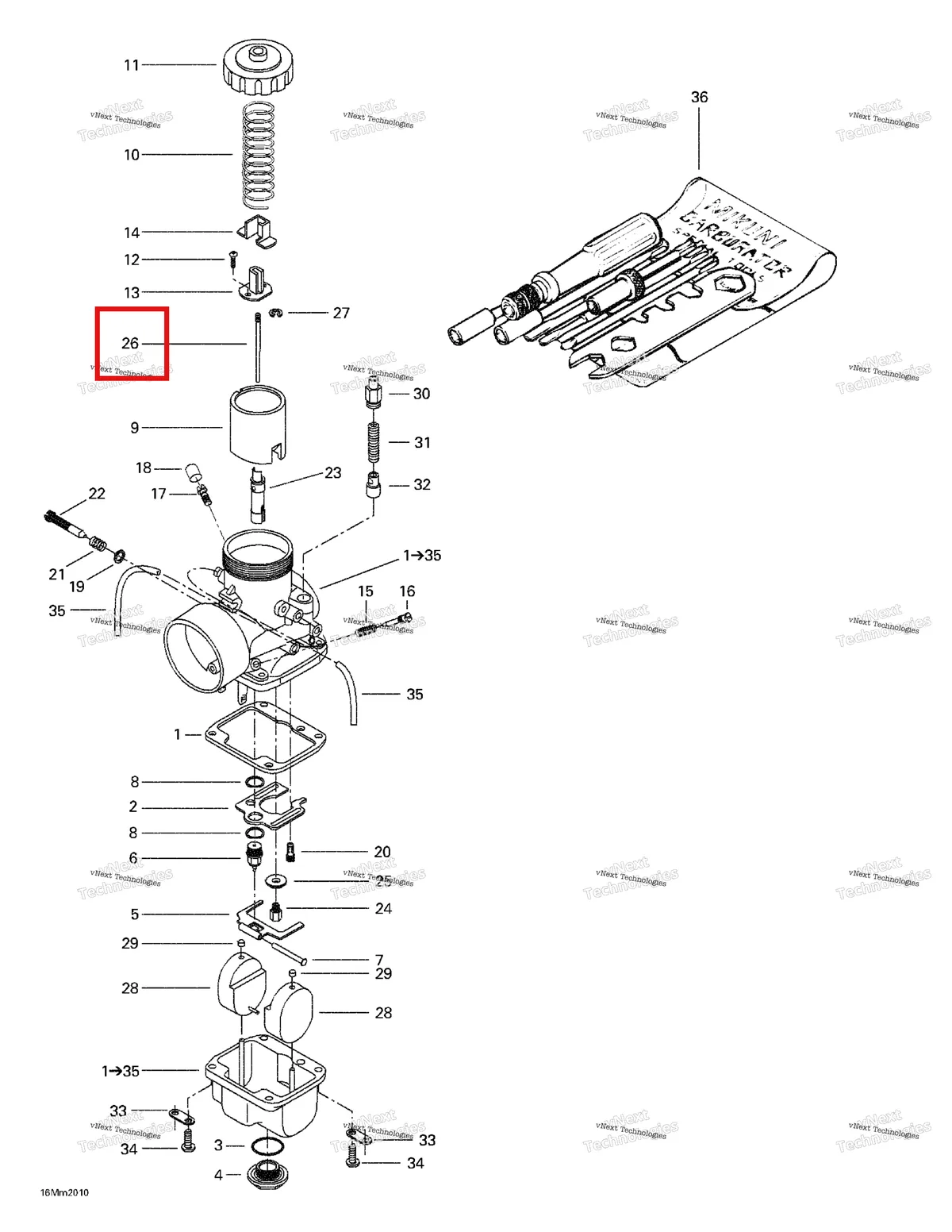 Деталь 404161847 (Деталь Jet Needle 7dfy1-3) на схеме узла 2000 Ski-Doo Formula Deluxe 600/700 Carburetors