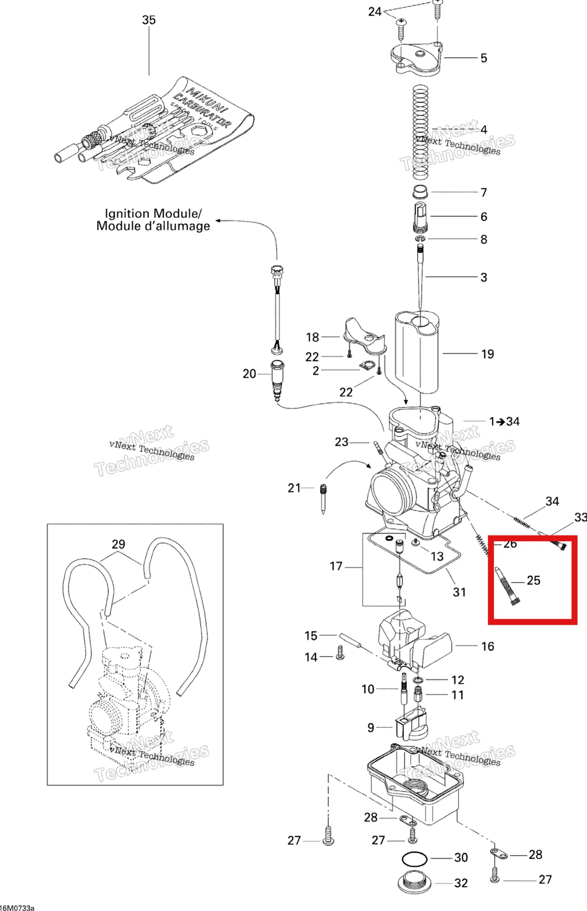 Деталь 404161850 (Регулировщик) на схеме узла 2007 Ski-Doo MX Z 440X Racing Carburetor