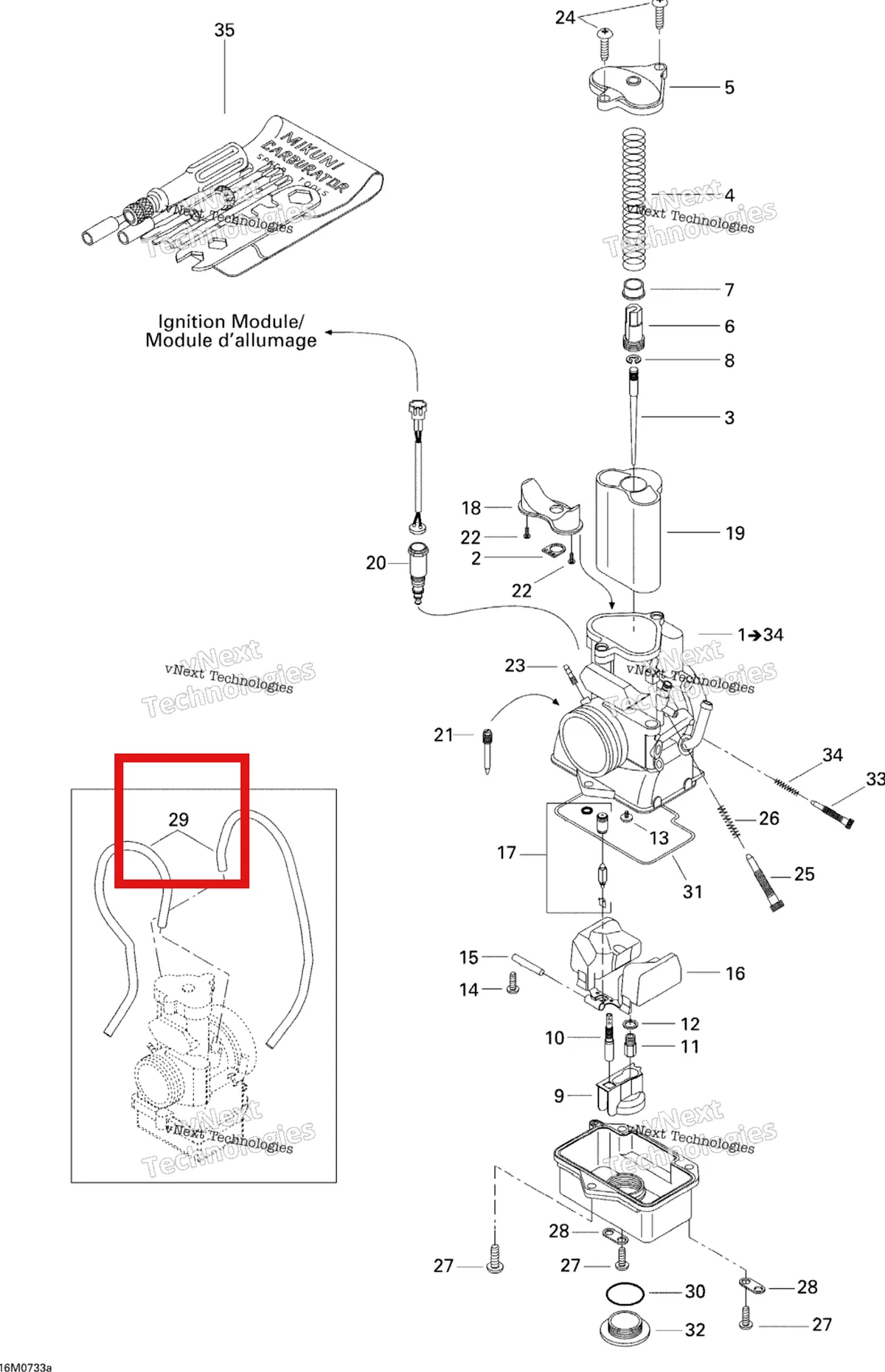 Деталь 404161851 (Деталь Vent Tube) на схеме узла 2007 Ski-Doo MX Z 440X Racing Carburetor