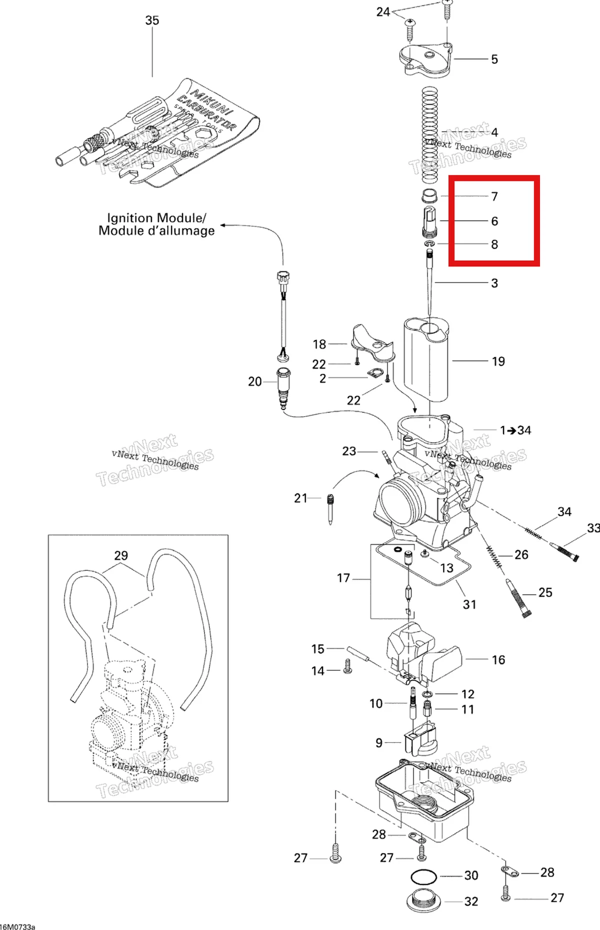 Деталь 404161856 (Деталь Guide Holder) на схеме узла 2007 Ski-Doo MX Z 440X Racing Carburetor
