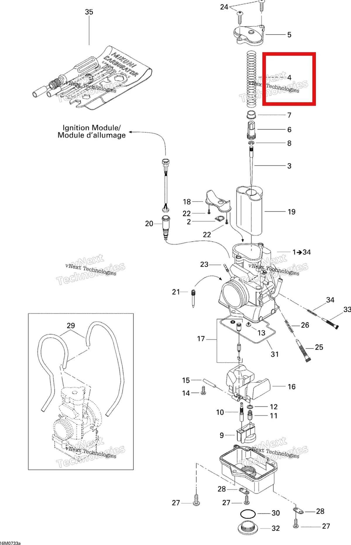 Деталь 404161864 (Пружина) на схеме узла 2007 Ski-Doo MX Z 440X Racing Carburetor