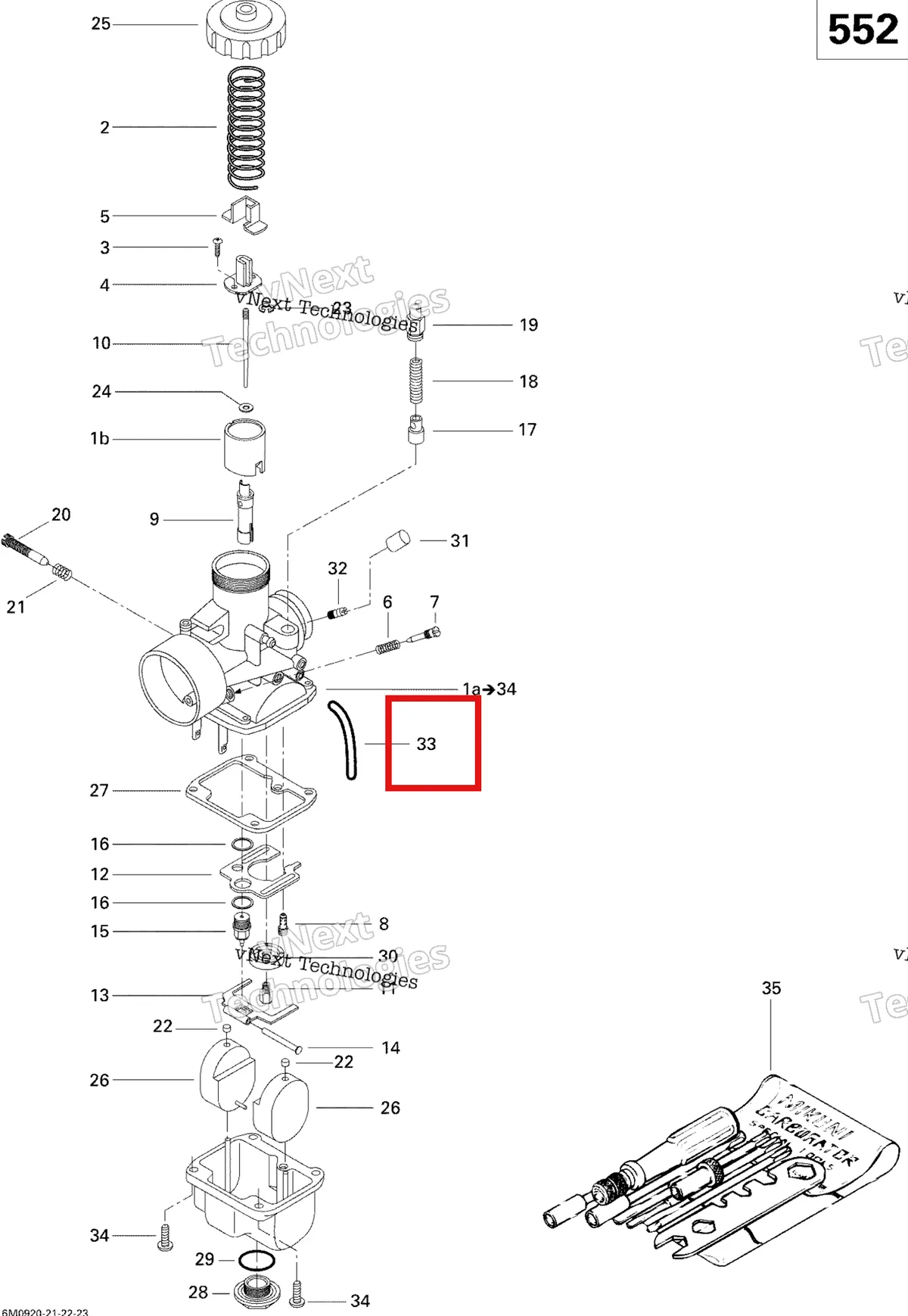 Деталь 404161888 (Деталь Vent Tube) на схеме узла 2009 Ski-Doo GSX Fan Carburetor