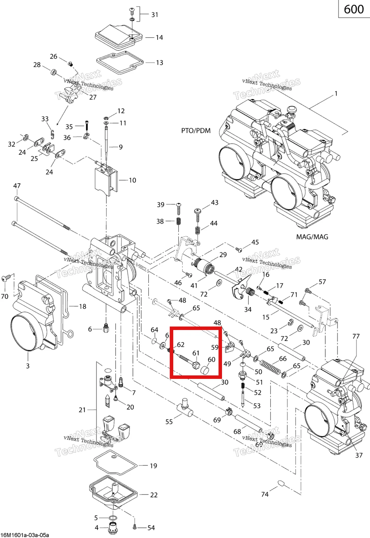 Деталь 404161898 (Регулировщик) на схеме узла 2019 Ski-Doo SUMMIT 600 CARB Carburetor - 600 Carb