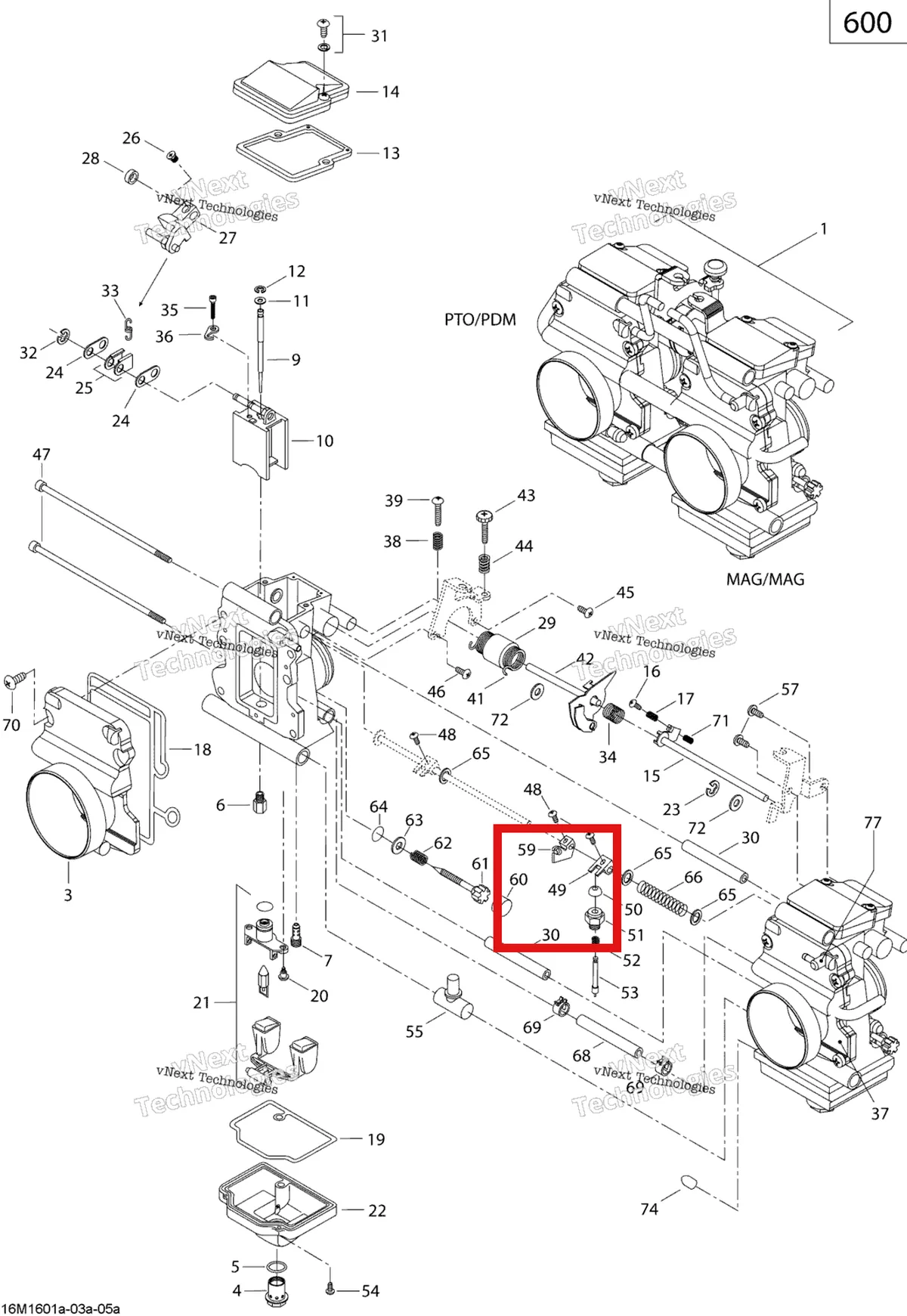 Деталь 404161909 (Рычаг) на схеме узла 2019 Ski-Doo SUMMIT 600 CARB Carburetor - 600 Carb