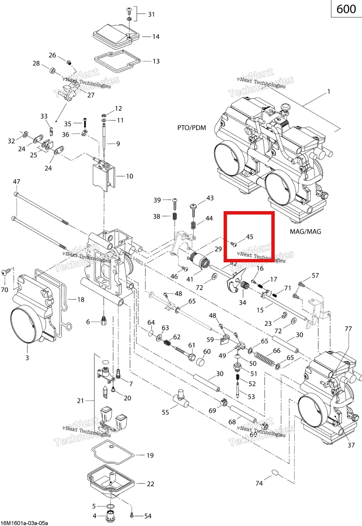 Деталь 404161912 (Винт) на схеме узла 2019 Ski-Doo SUMMIT 600 CARB Carburetor - 600 Carb