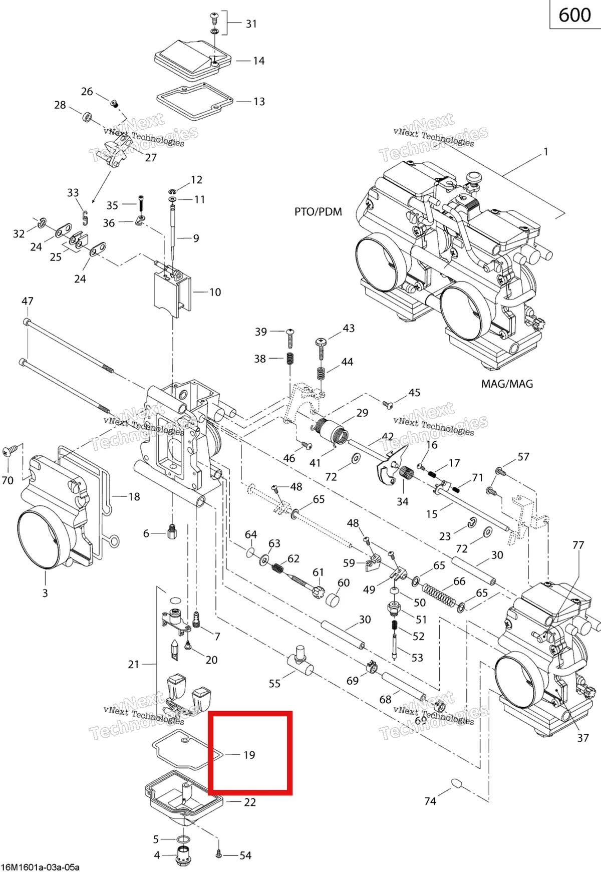 Деталь 404161961 (Уплотнительное кольцо) на схеме узла 2019 Ski-Doo SUMMIT 600 CARB Carburetor - 600 Carb