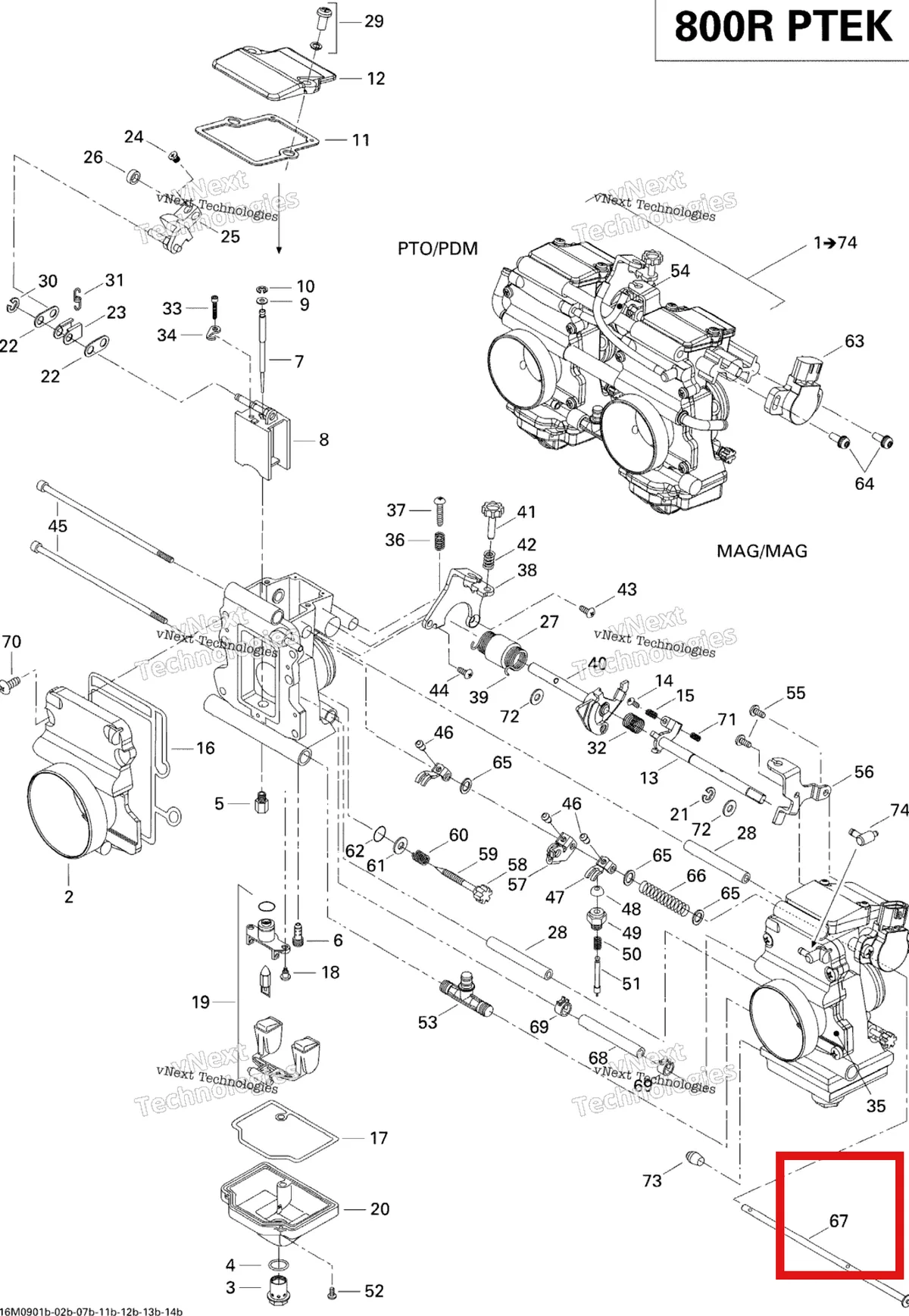 Деталь 404161981 (Вал) на схеме узла 2009 Ski-Doo Summit Everest 800R Power T.E.K. Carburetor 800R