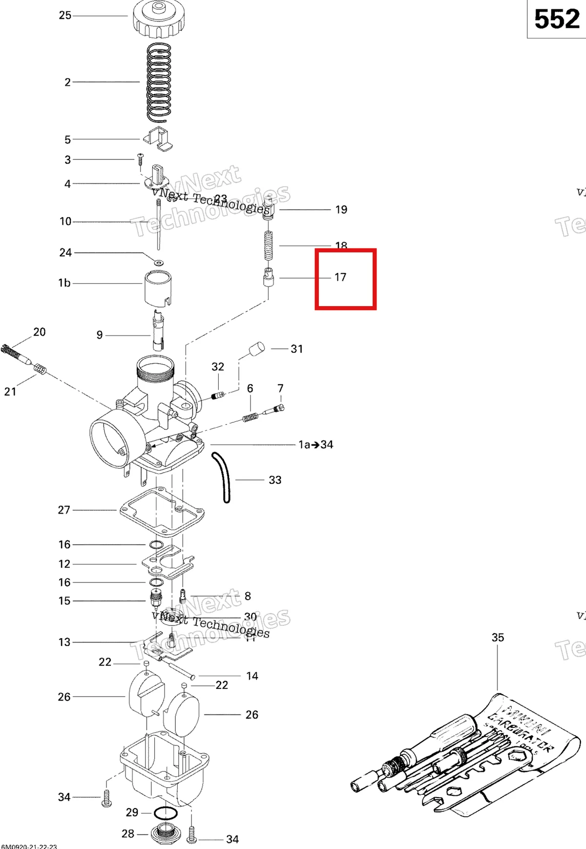 Деталь 404161986 (Деталь Plunger Assy) на схеме узла 2009 Ski-Doo GSX Fan Carburetor