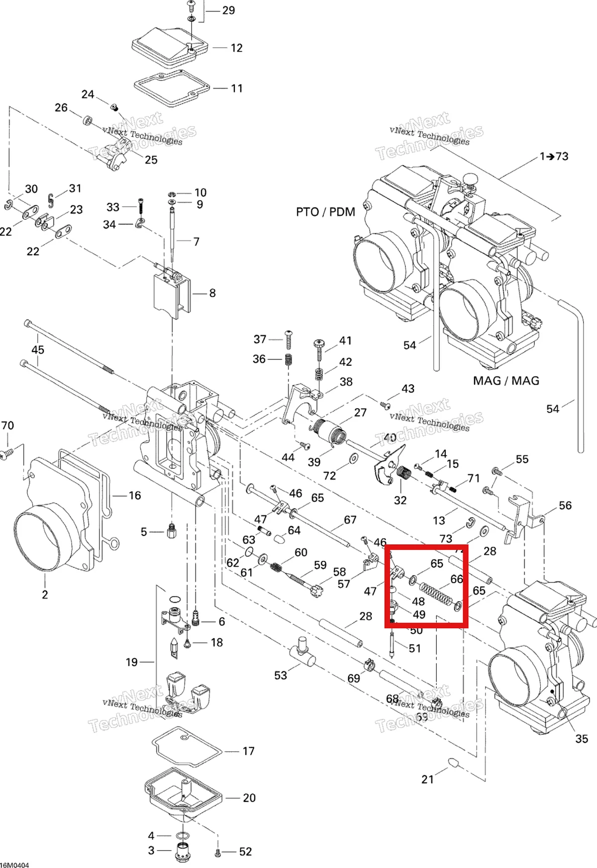 Деталь 404162005 (Деталь Trottle Valve 2.0) на схеме узла 2004 Ski-Doo Legend 700 Carburetor