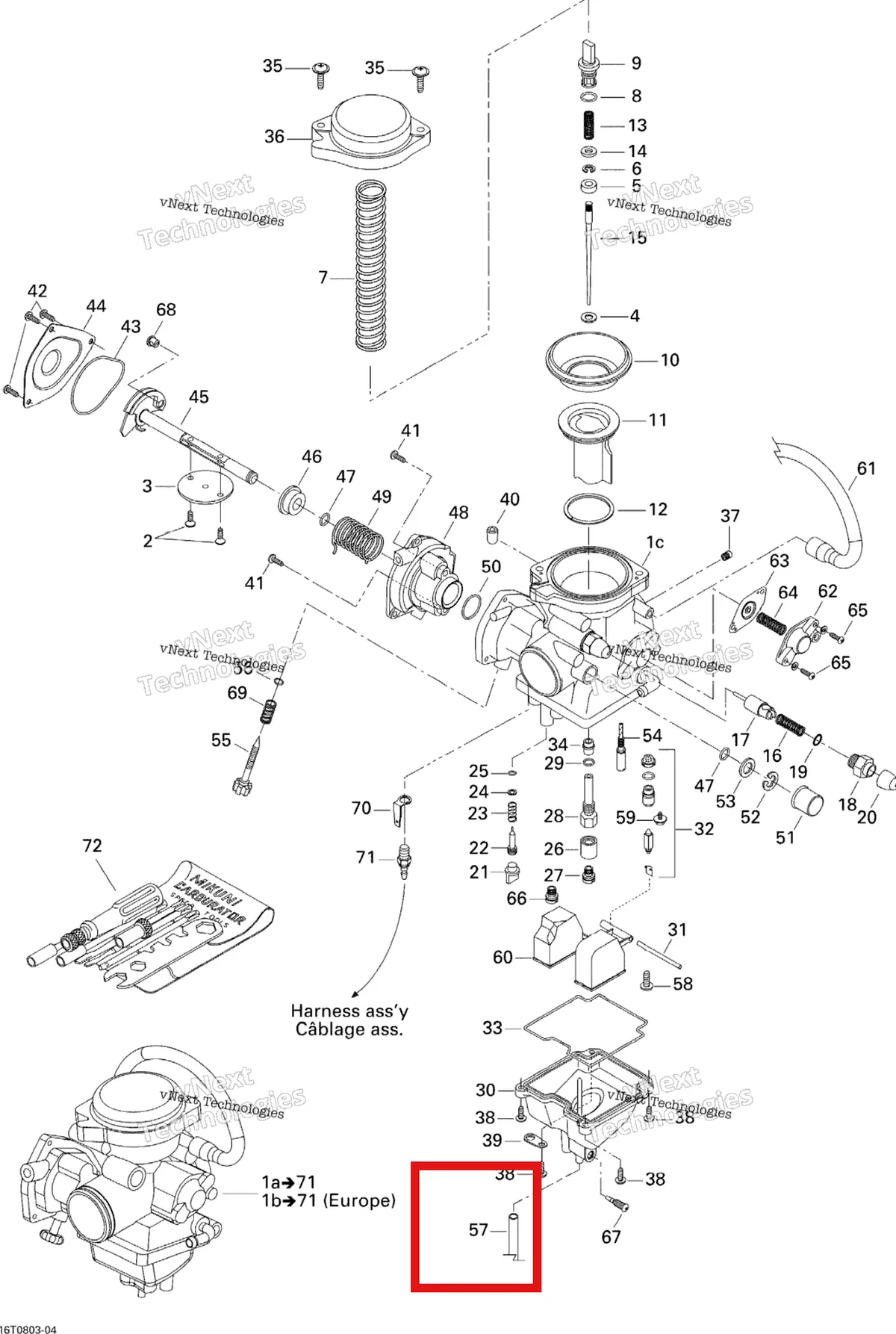 Деталь 404162034 на схеме узла 2008 Can-Am Outlander MAX 400 STD Carburetor