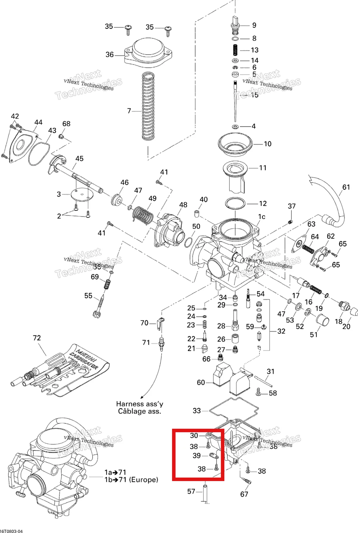 Деталь 404162035 на схеме узла 2008 Can-Am Outlander MAX 400 STD Carburetor
