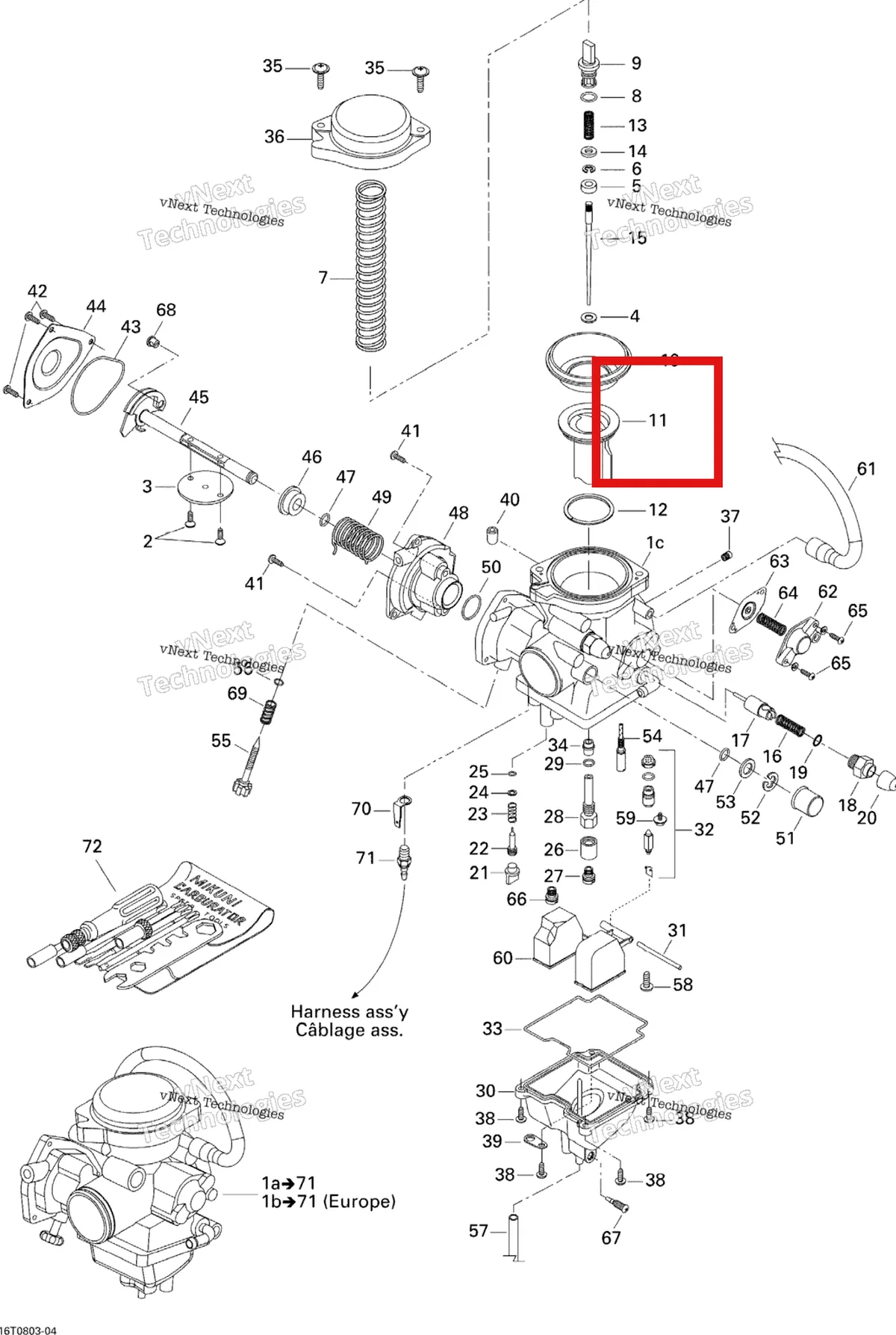 Деталь 404162039 на схеме узла 2008 Can-Am Outlander MAX 400 STD Carburetor