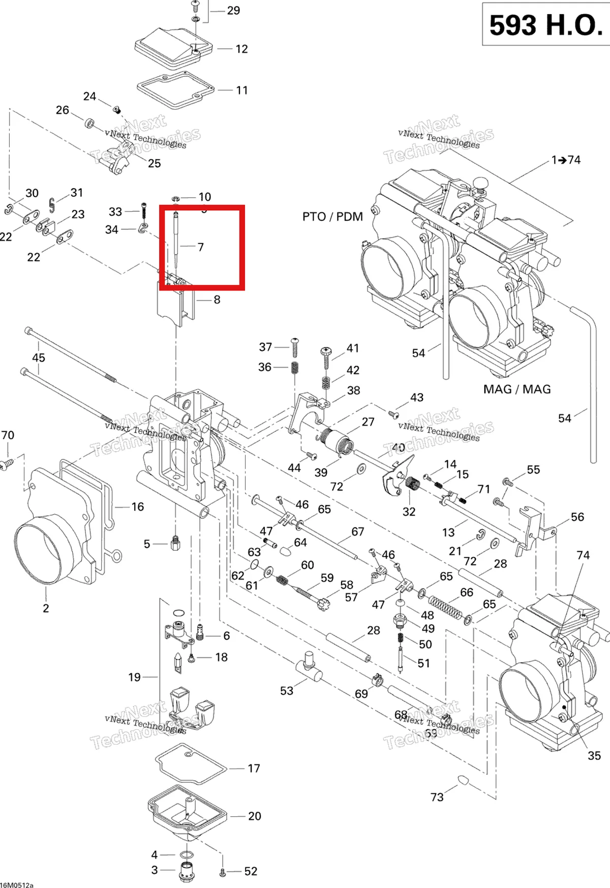 Деталь 404162058 на схеме узла 2005 Ski-Doo Summit 600 HO Carburetor 593Ho