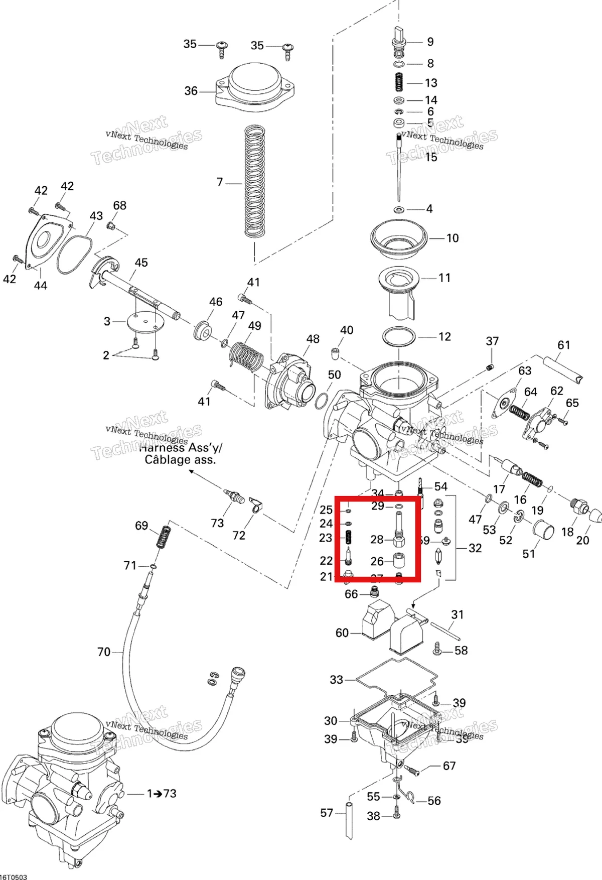 Деталь 404162067 на схеме узла 2005 Can-Am Traxter XL Carburetor