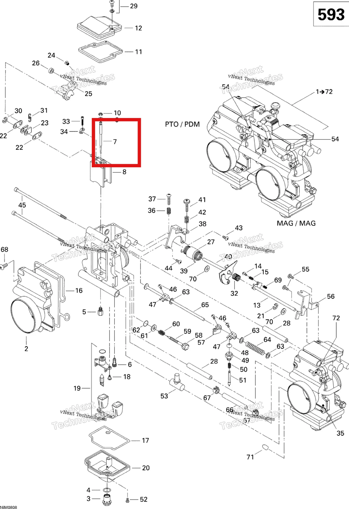 Деталь 404162070 (Жиклер) на схеме узла 2008 Ski-Doo GTX SPORT 500SS Carburetor