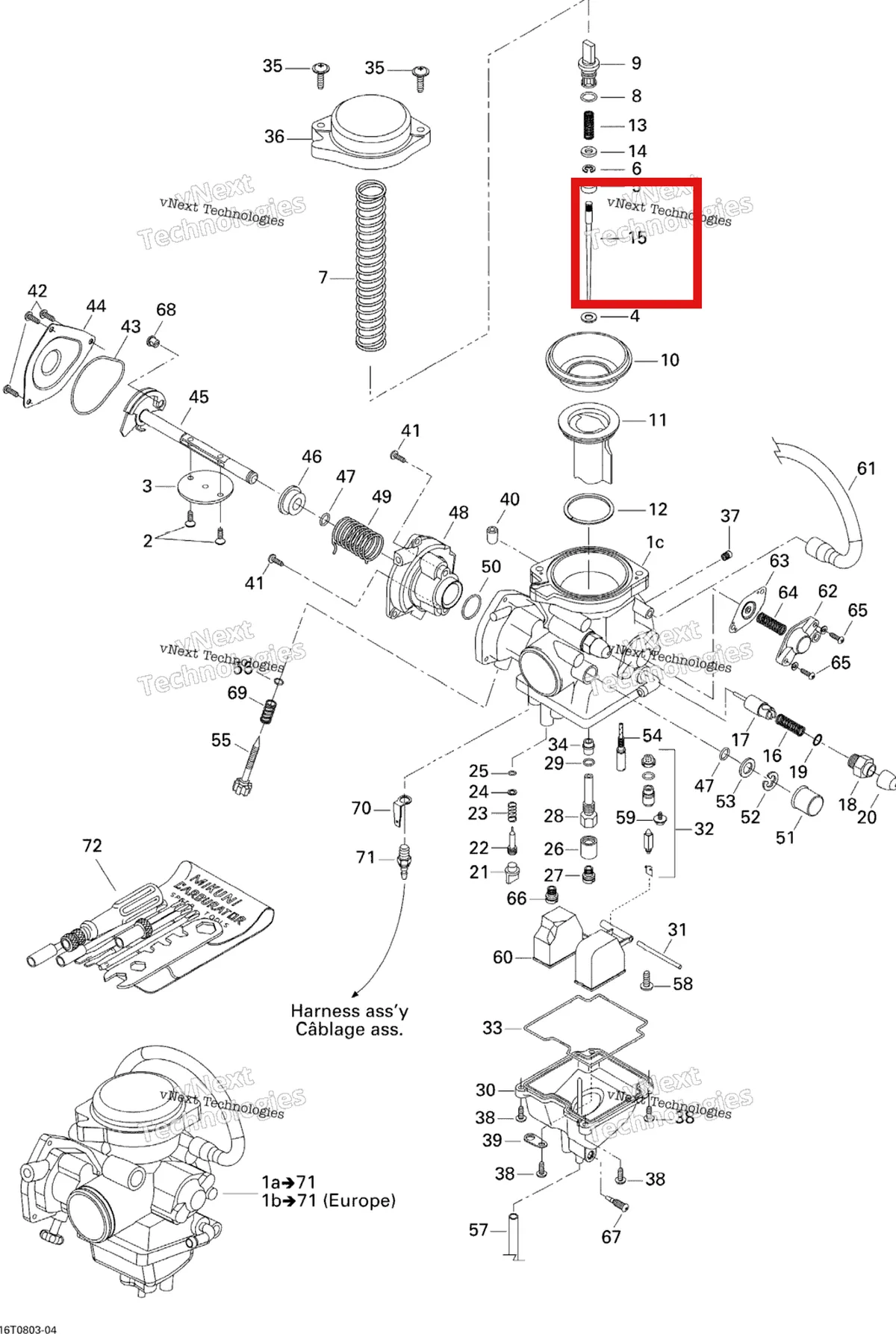 Деталь 404162073 на схеме узла 2008 Can-Am Outlander MAX 400 STD Carburetor