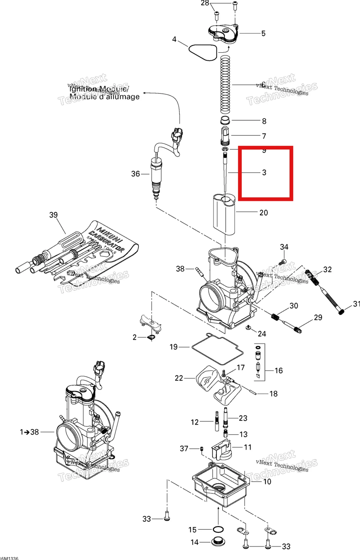 Деталь 404162117 на схеме узла 2013 Ski-Doo MXZ X 600RS XP Carburetor