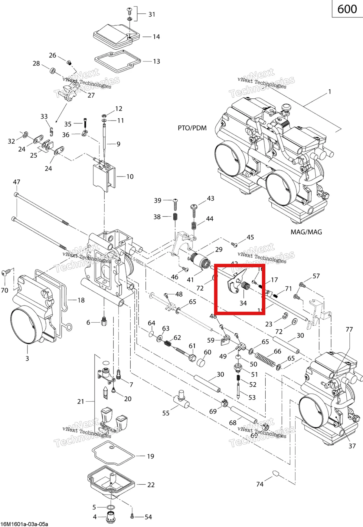 Деталь 404162129 (Деталь Needle Jet J8-9cey02-58) на схеме узла 2019 Ski-Doo MXZ 600 CARB Carburetor - 600 Carb