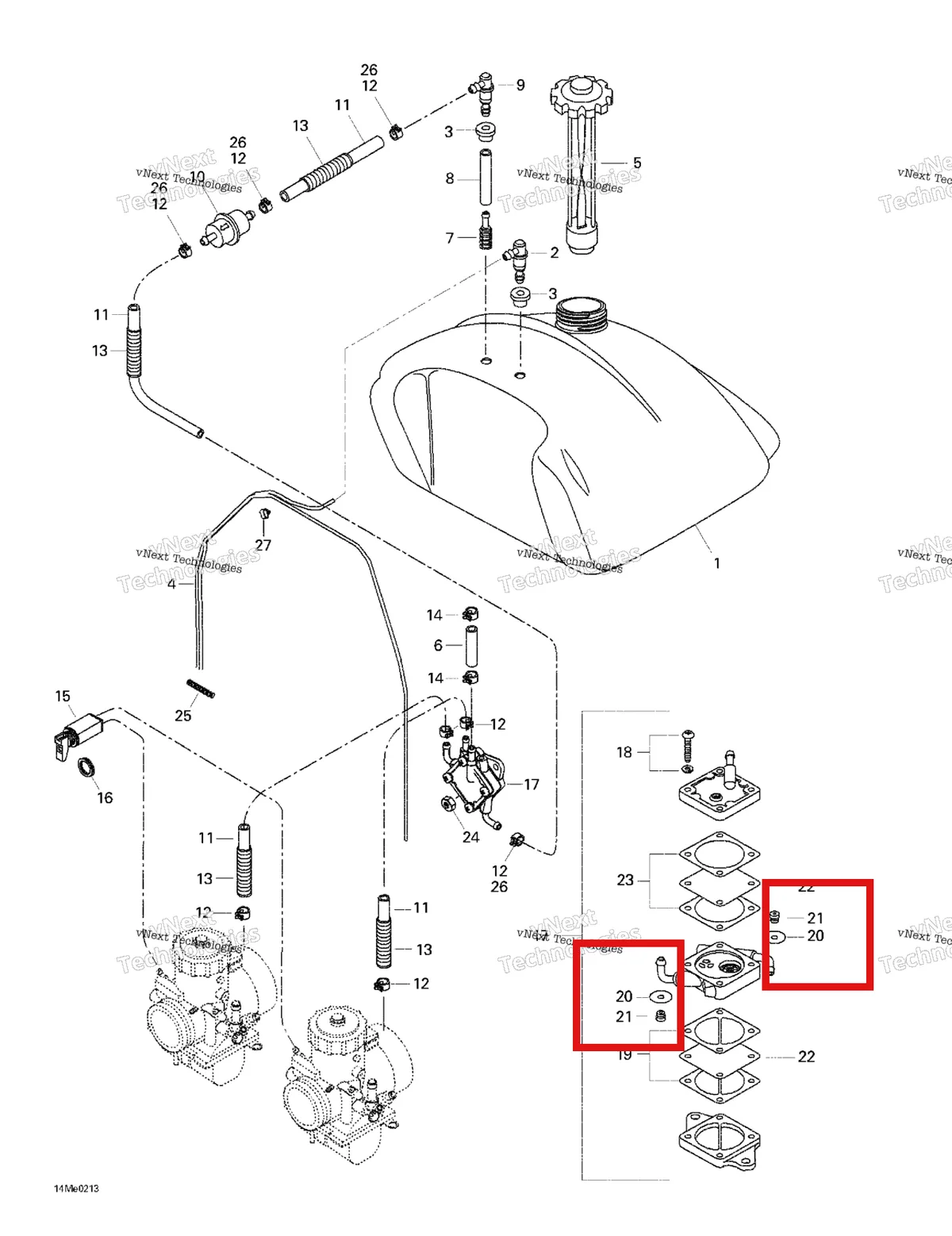 Деталь 404902100 (Уплотнитель резиновый) на схеме узла 2003 Ski-Doo Skandic 600 Fuel System